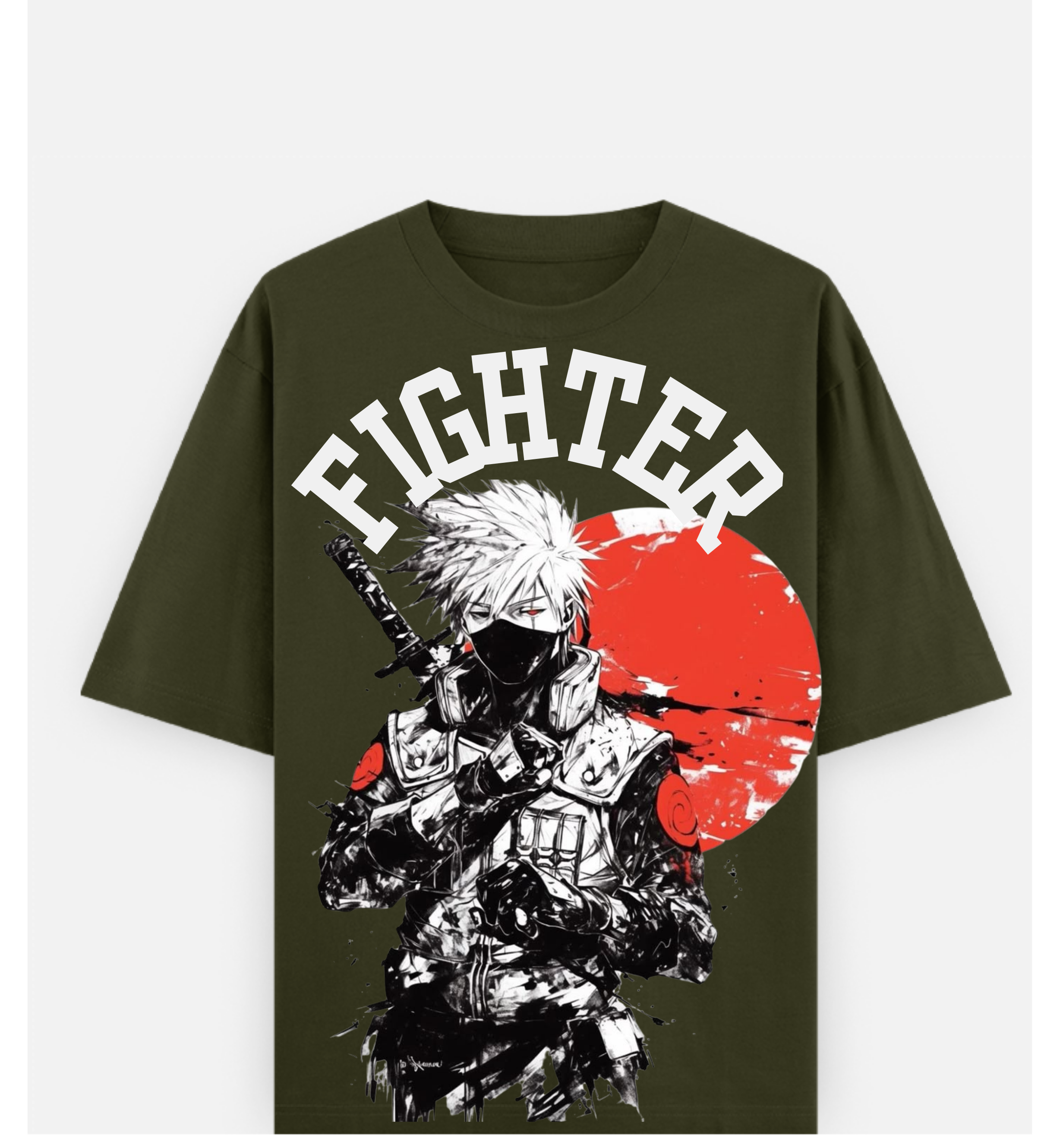 Anime Fighter - Over Sized UNISEX Printed Cotton T Shirt