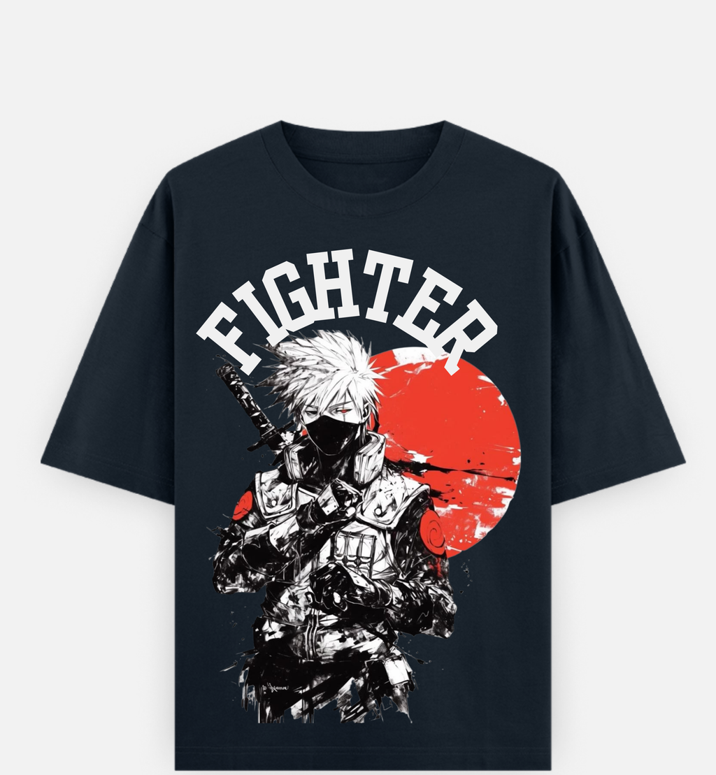 Anime Fighter - Over Sized UNISEX Printed Cotton T Shirt