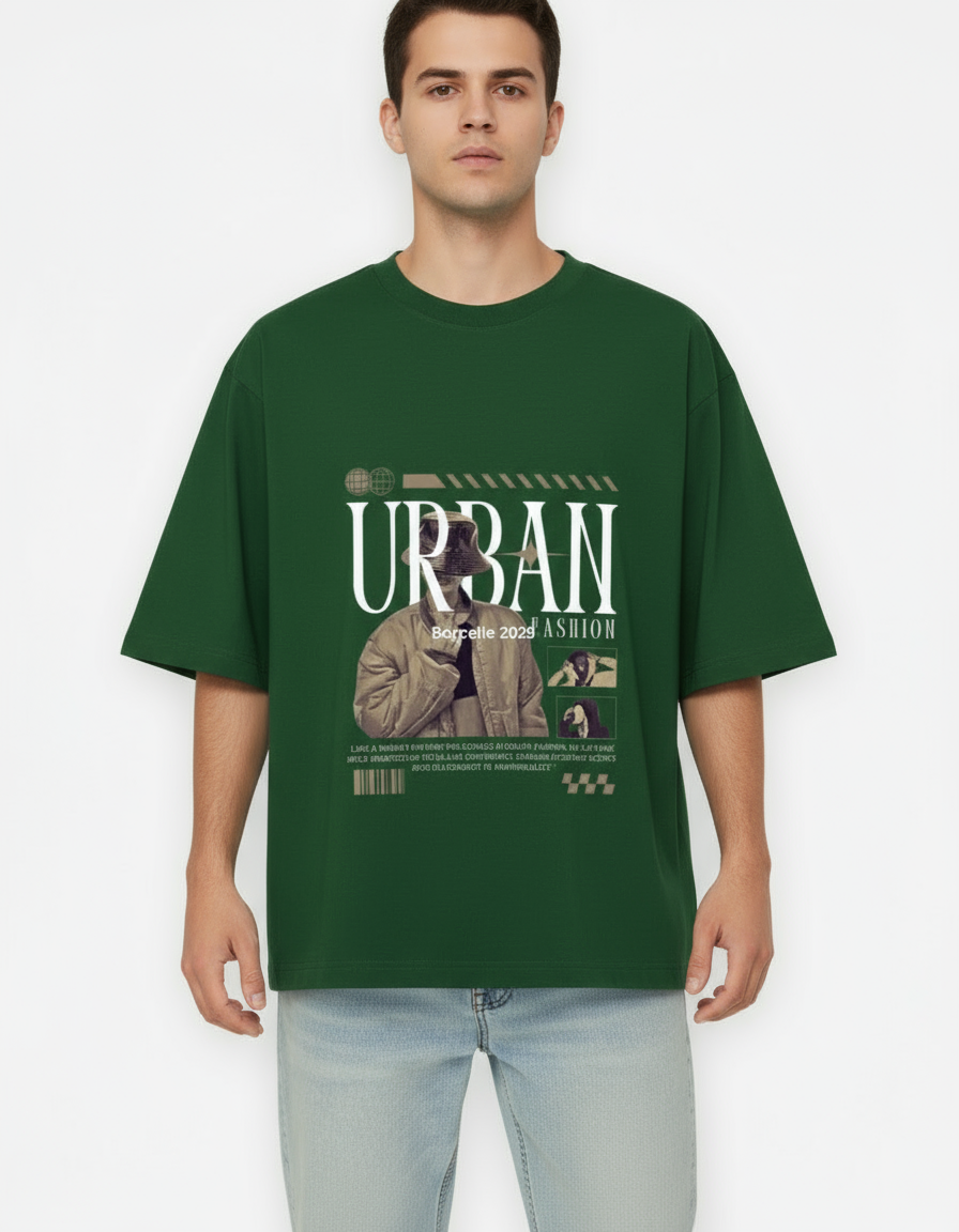 Urban Over sized UNISEX Printed Pure Cotton T Shirt