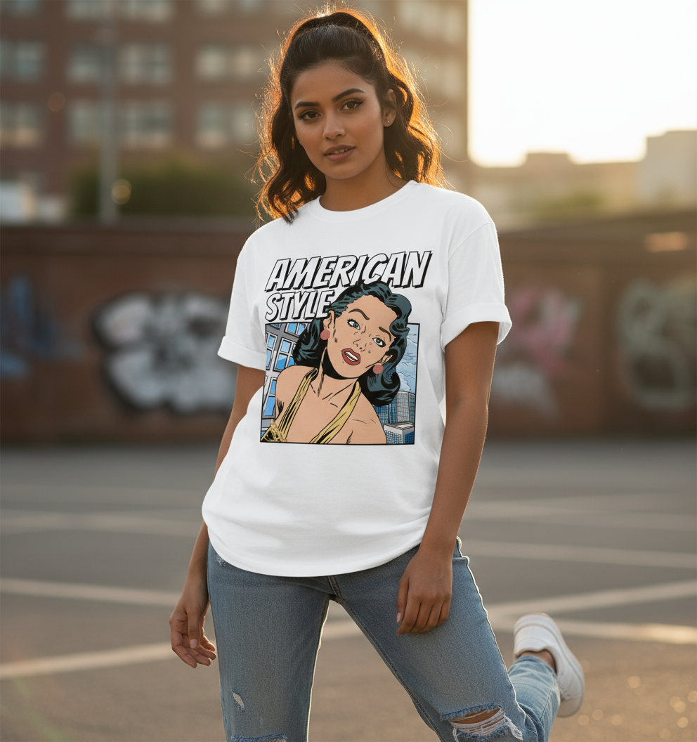 American style Over sized UNISEX Cotton T Shirt