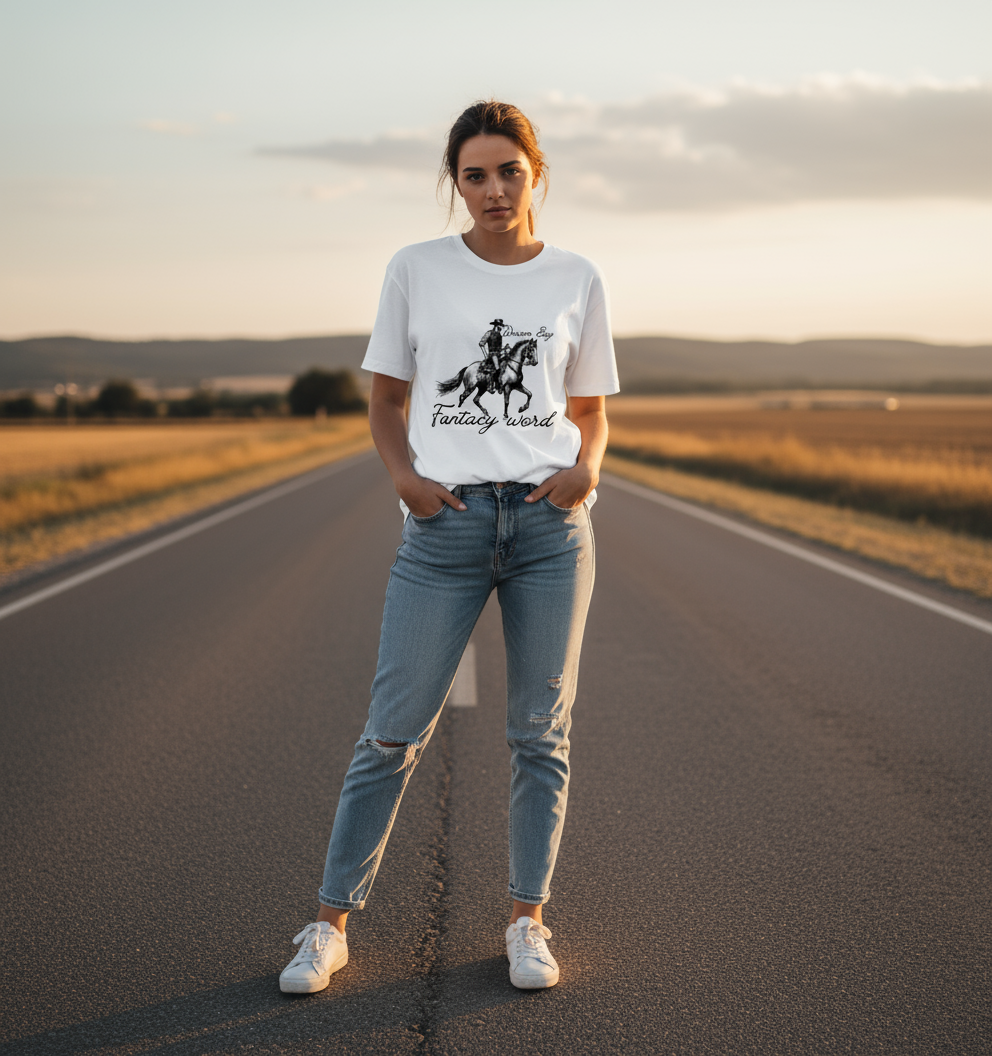 Fantasy World  Over sized UNISEX Printed Pure Cotton T Shirt