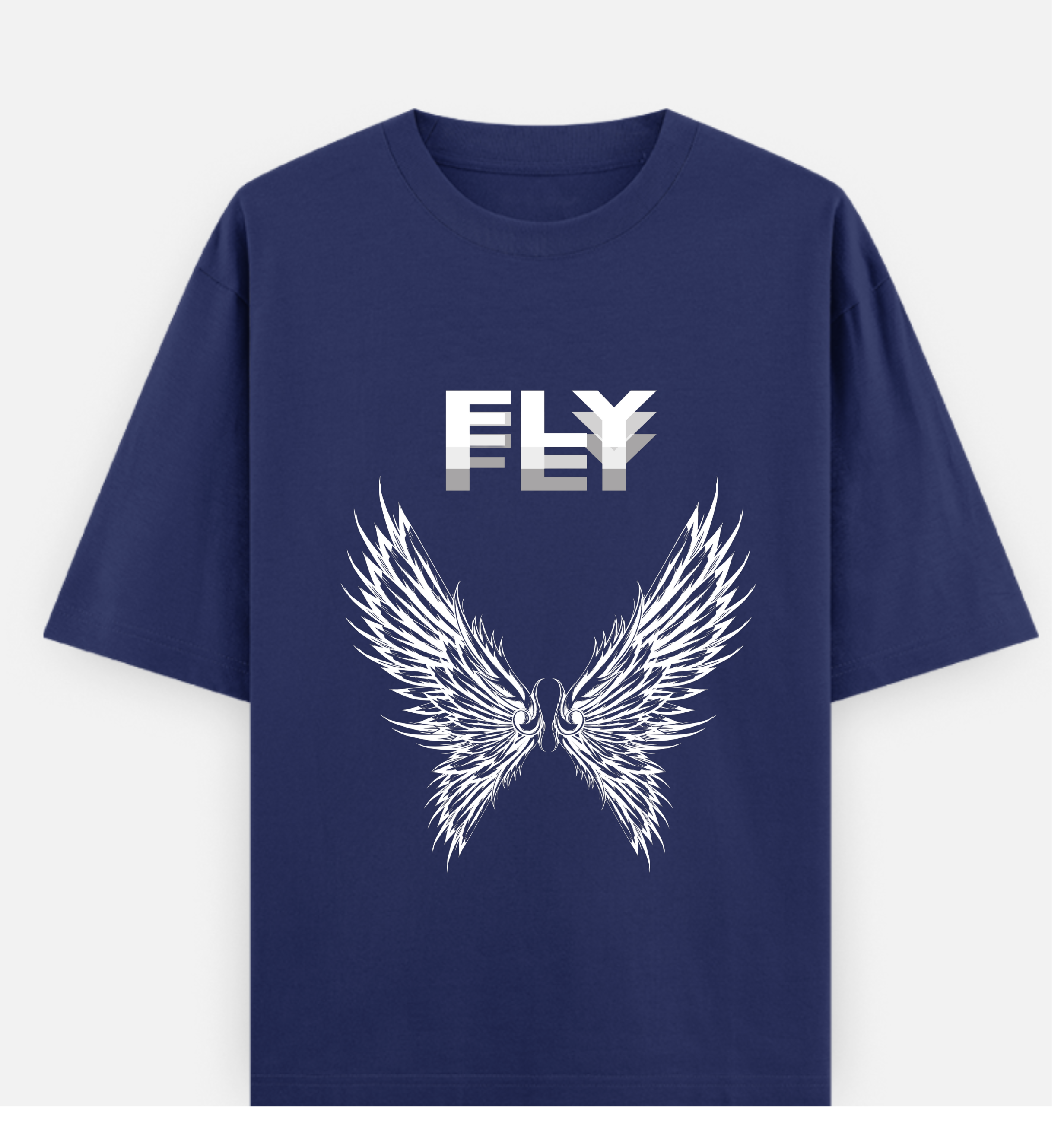 FLY Over sized UNISEX Printed Pure Cotton T Shirt