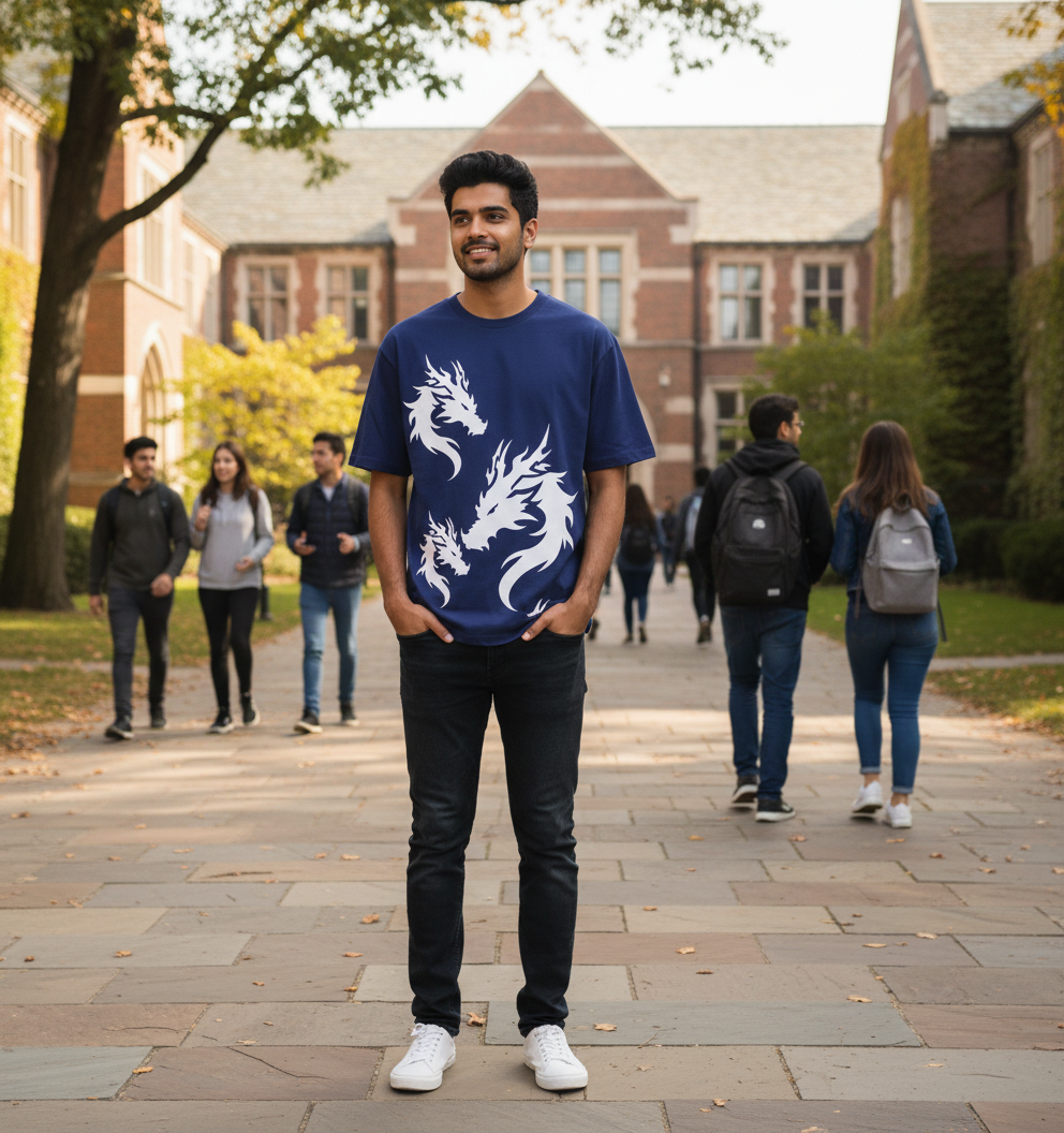 Dragon Over sized UNISEX Printed Pure Cotton T Shirt