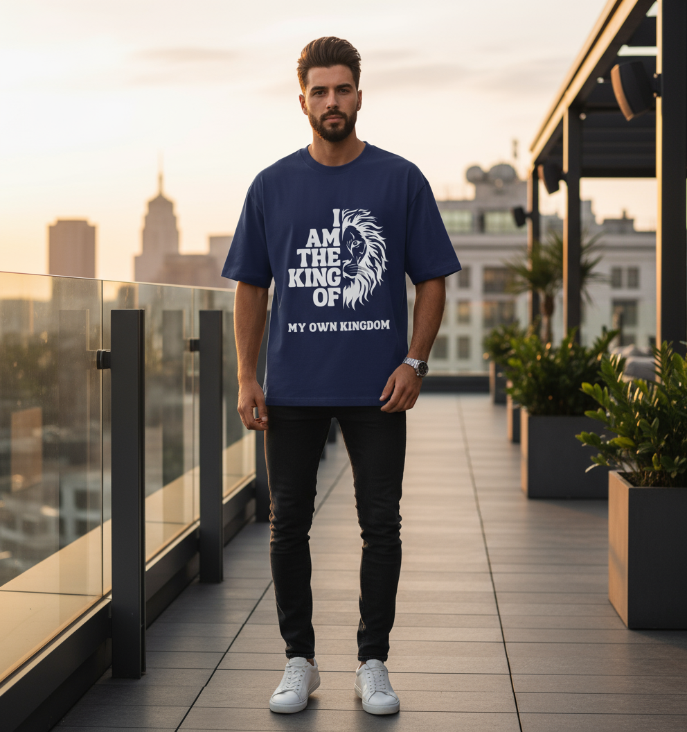 My Own Kingdom Over sized UNISEX Printed Pure Cotton T Shirt