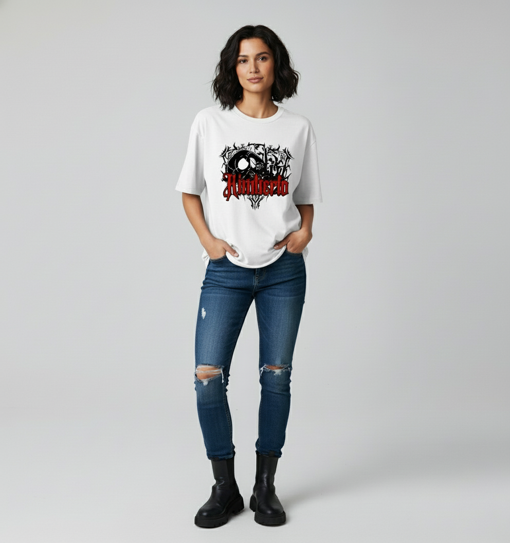 Rimberio Over sized UNISEX Printed Pure Cotton T Shirt