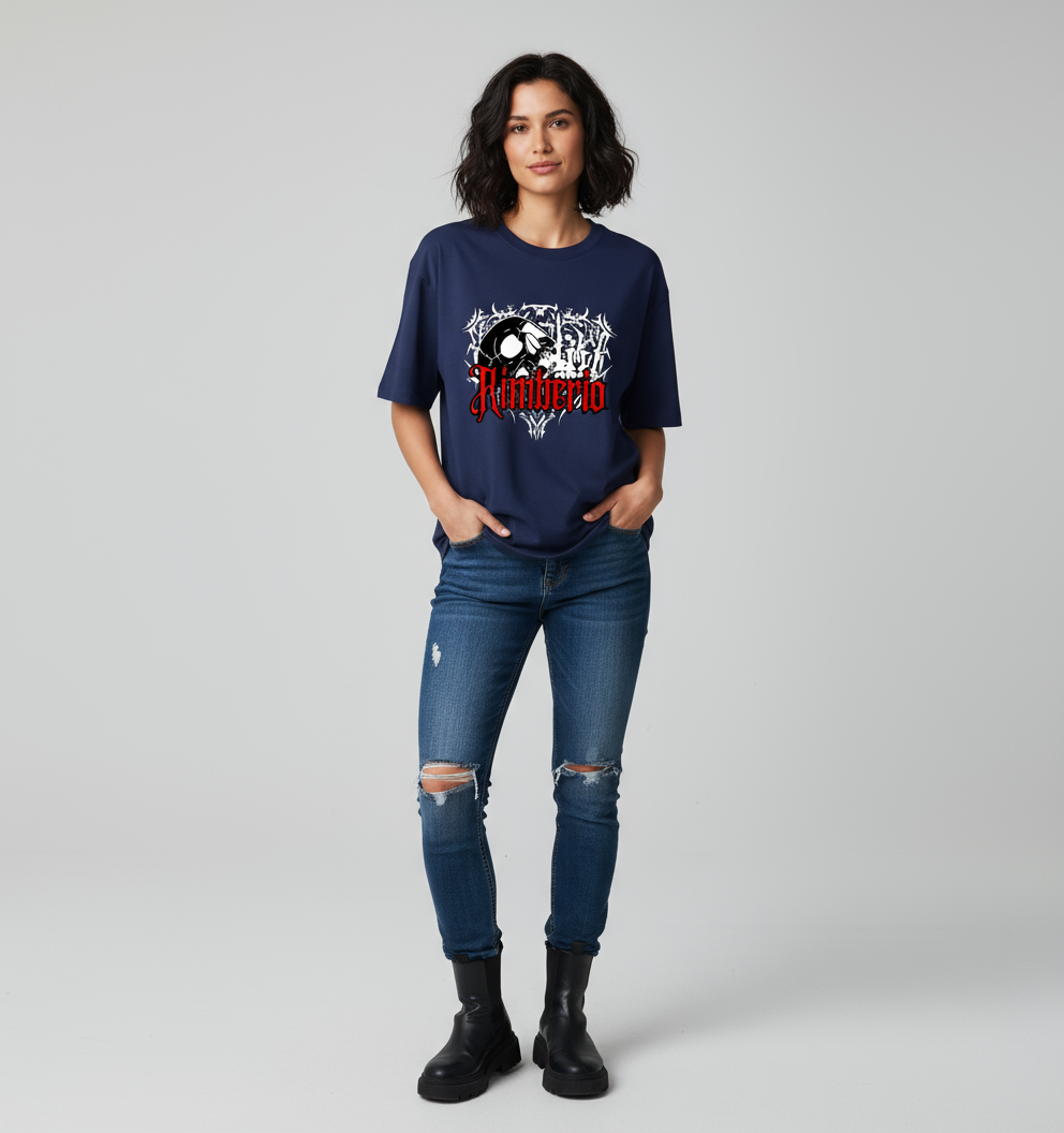 Rimberio Over sized UNISEX Printed Pure Cotton T Shirt