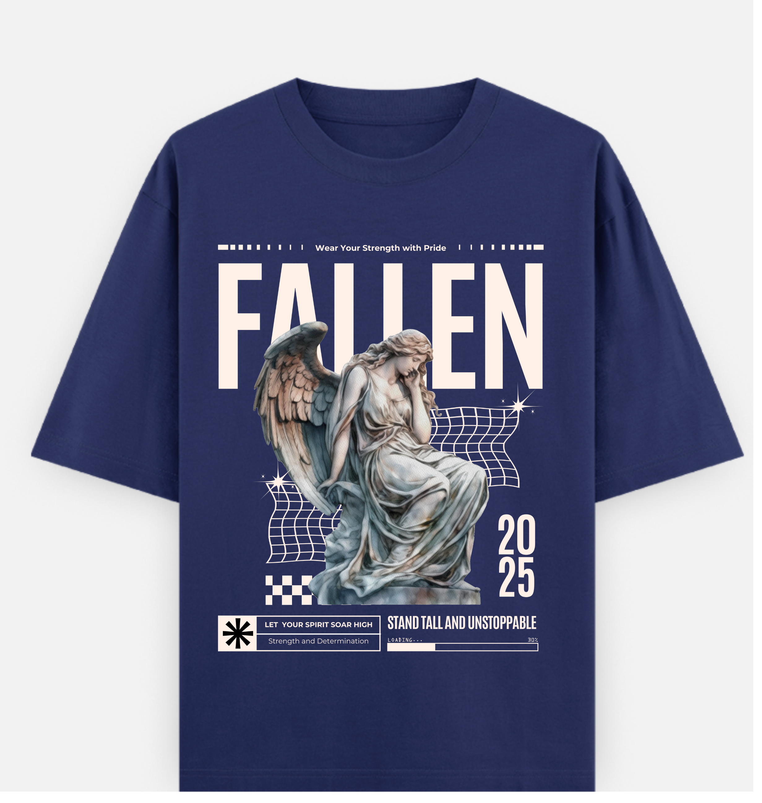 Fallen printed Over sized UNISEX Cotton T Shirt