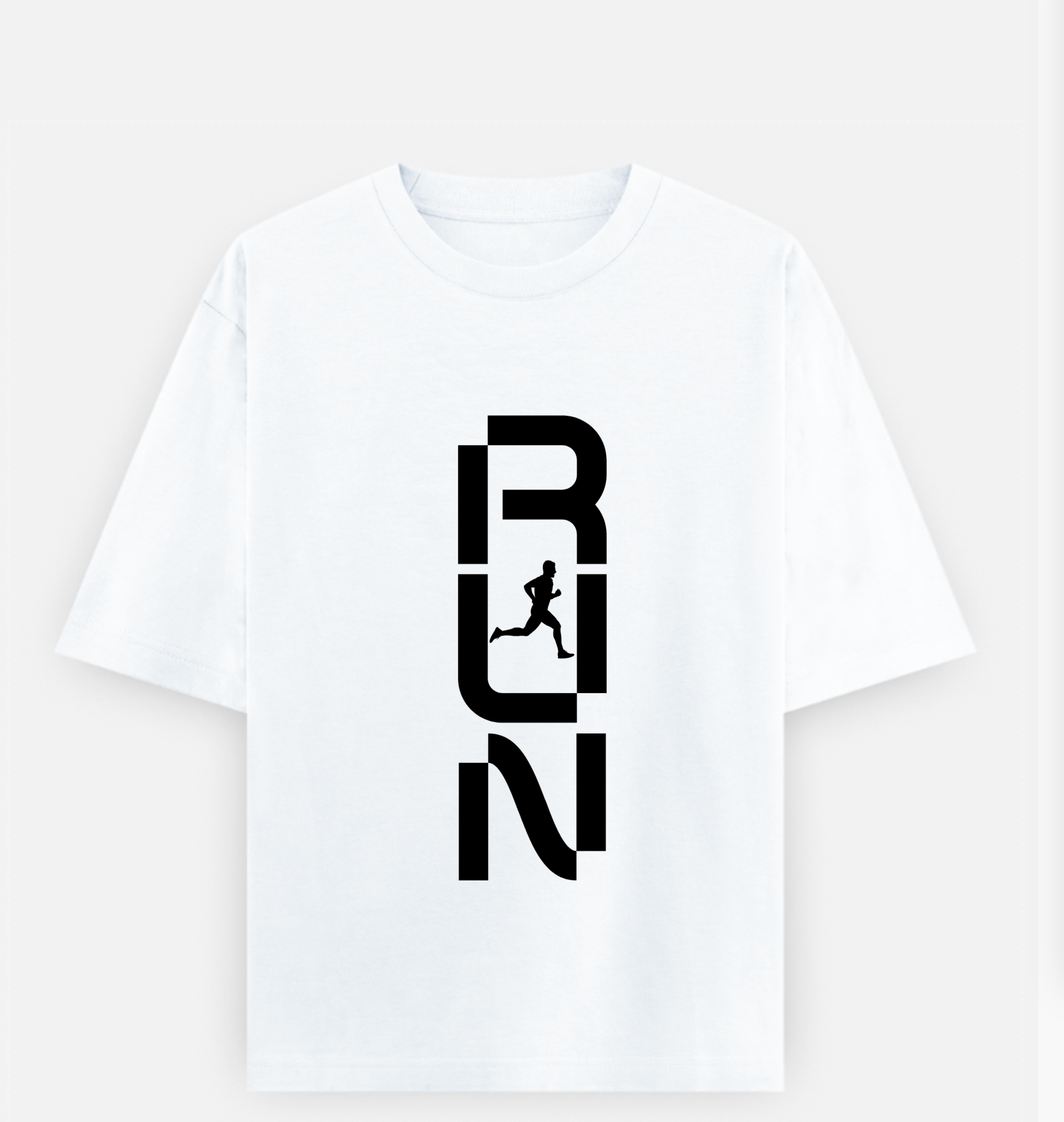 RUN Over sized UNISEX Printed Cotton T Shirt