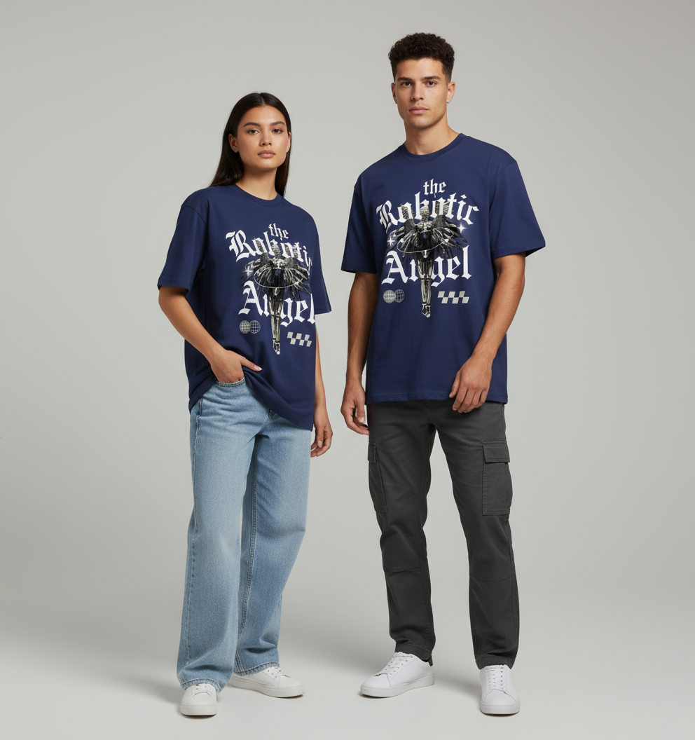 Angel Over sized UNISEX Printed Pure Cotton T Shirt