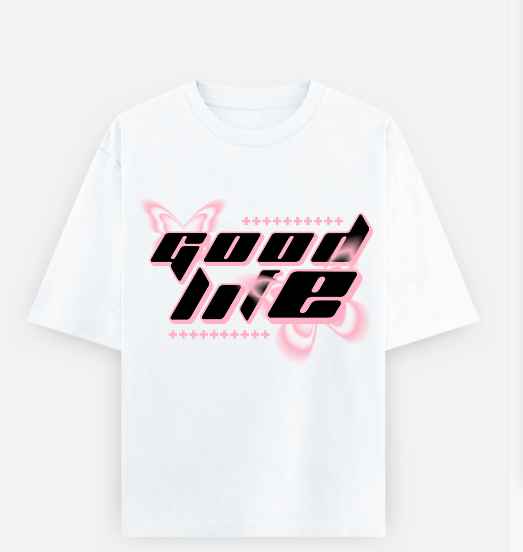 Good Life Over sized UNISEX Printed Pure Cotton T Shirt