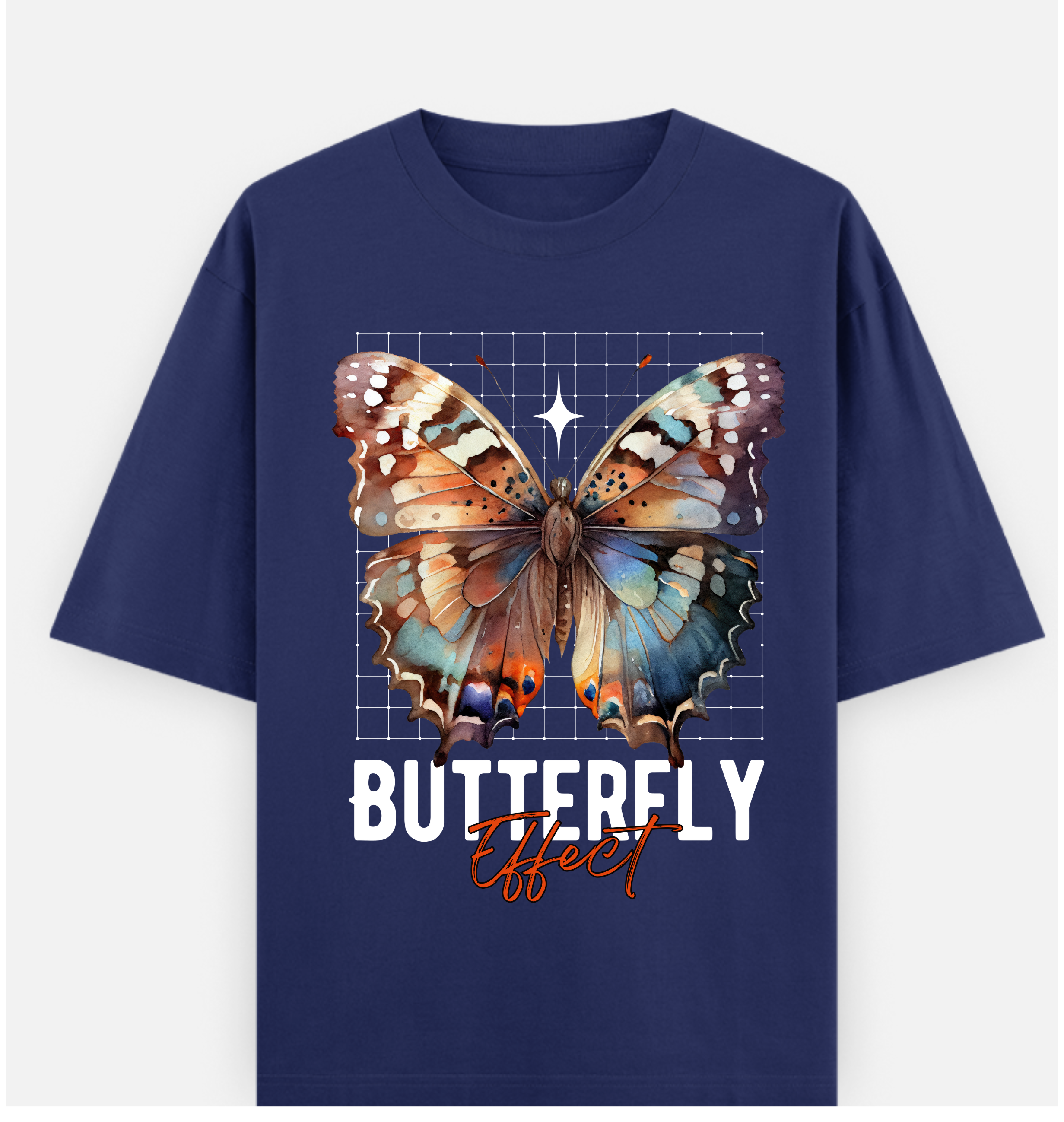 Butterfly Effect Over sized UNISEX Printed Pure Cotton T Shirt