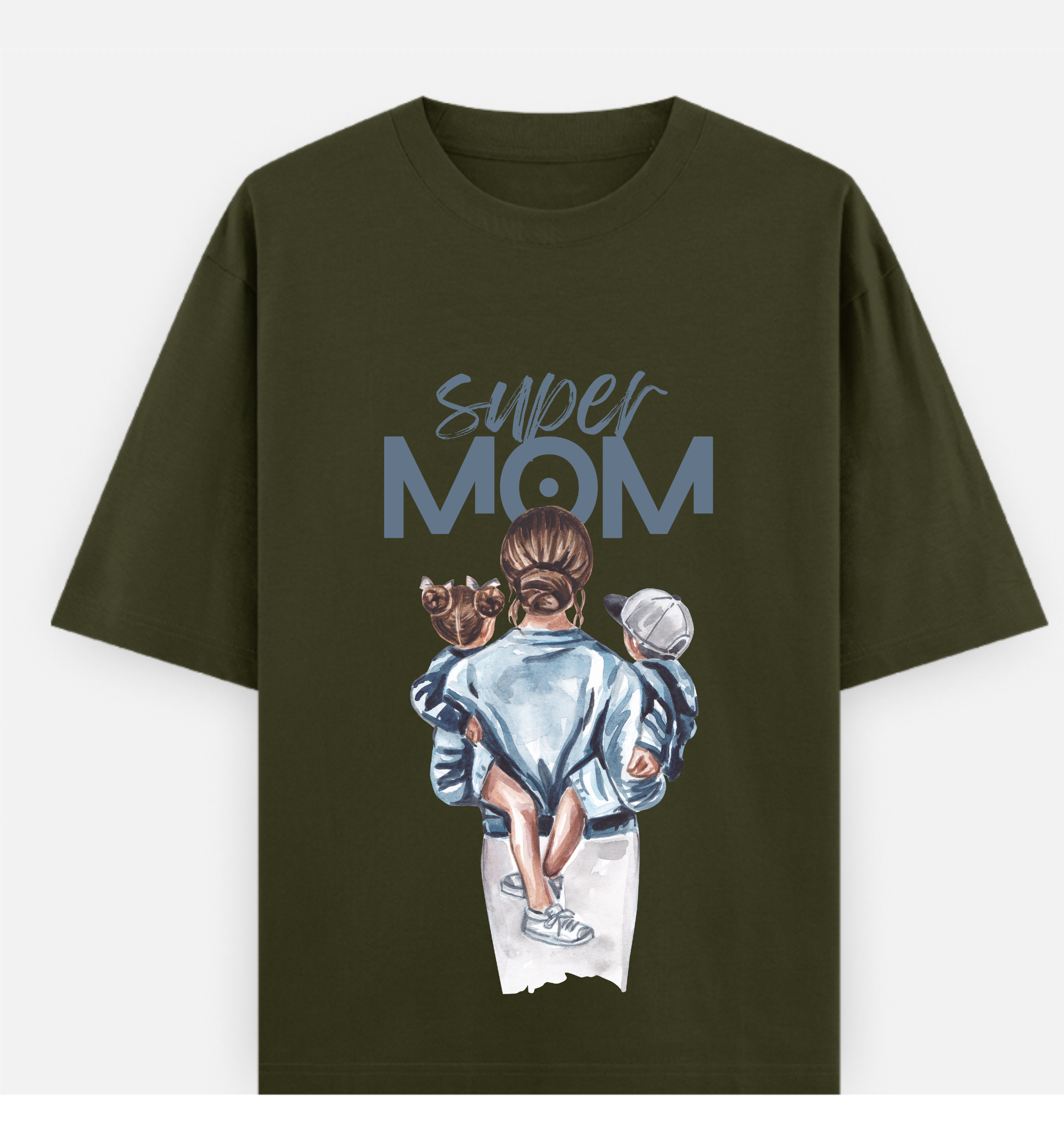 Super MOM Over sized Printed Pure Cotton T Shirt