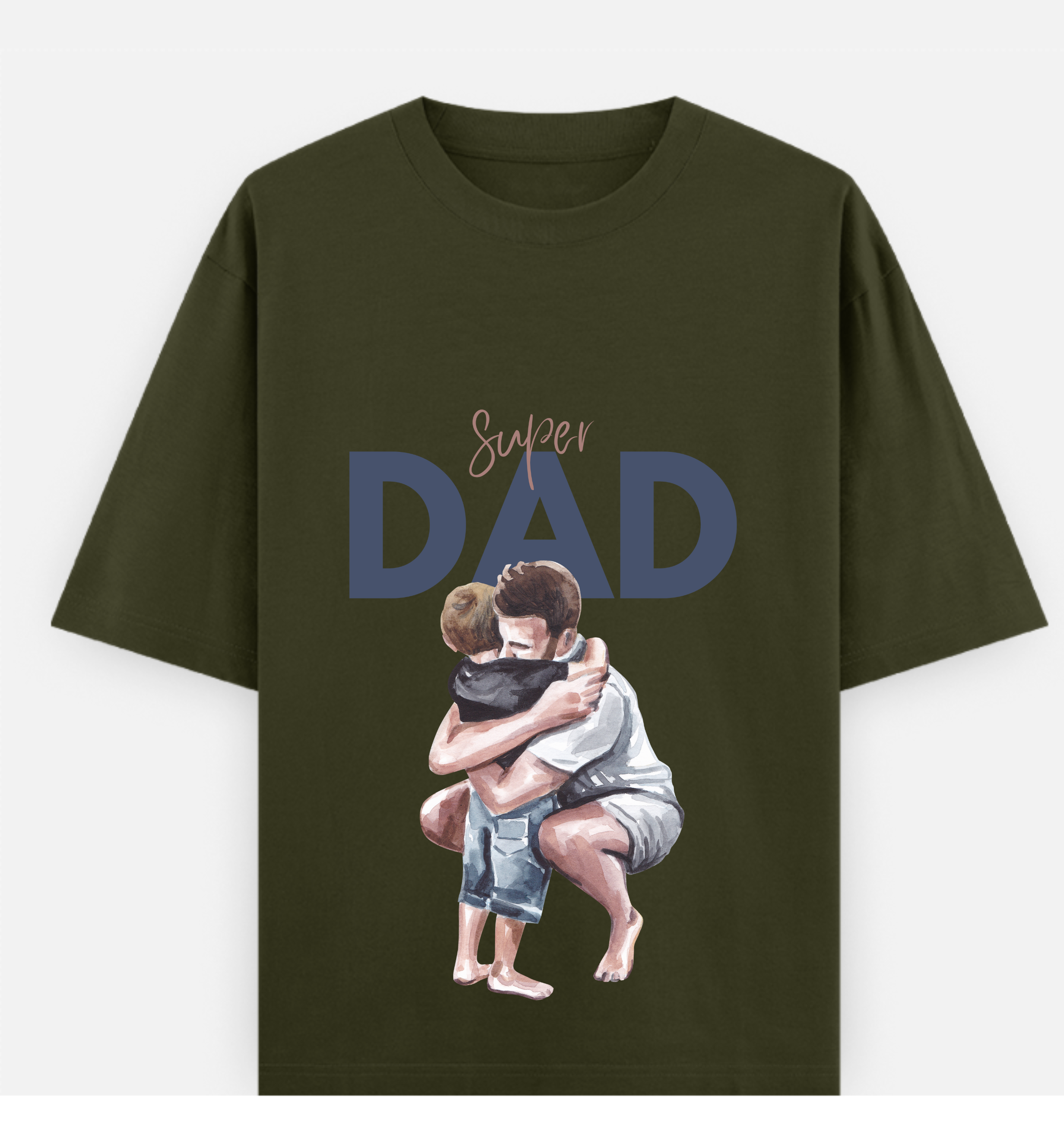 Super DAD Over Sized  Printed Pure Cotton T Shirt
