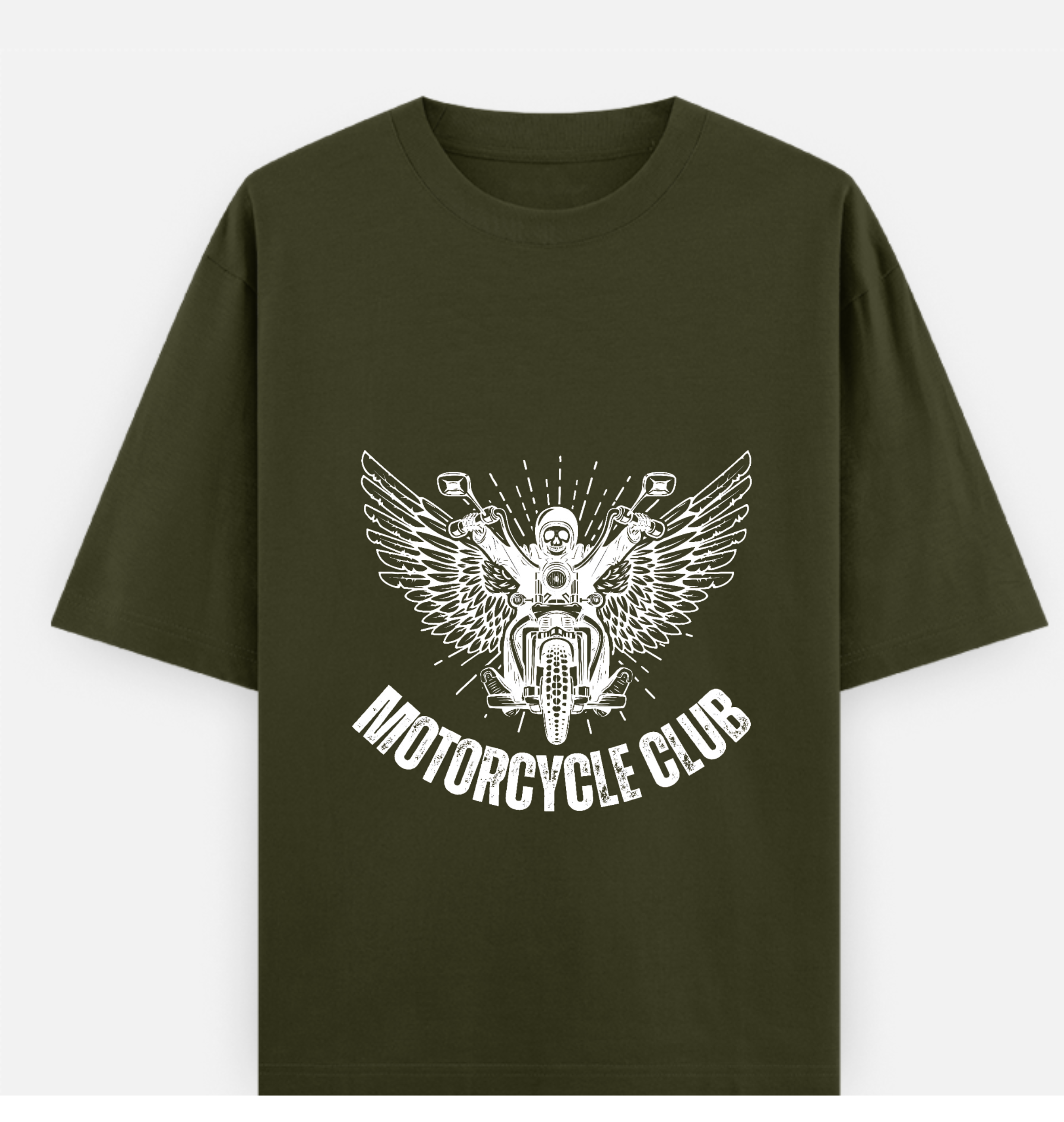 Motor Bike Club  Over Sized  Printed Pure Cotton T Shirt