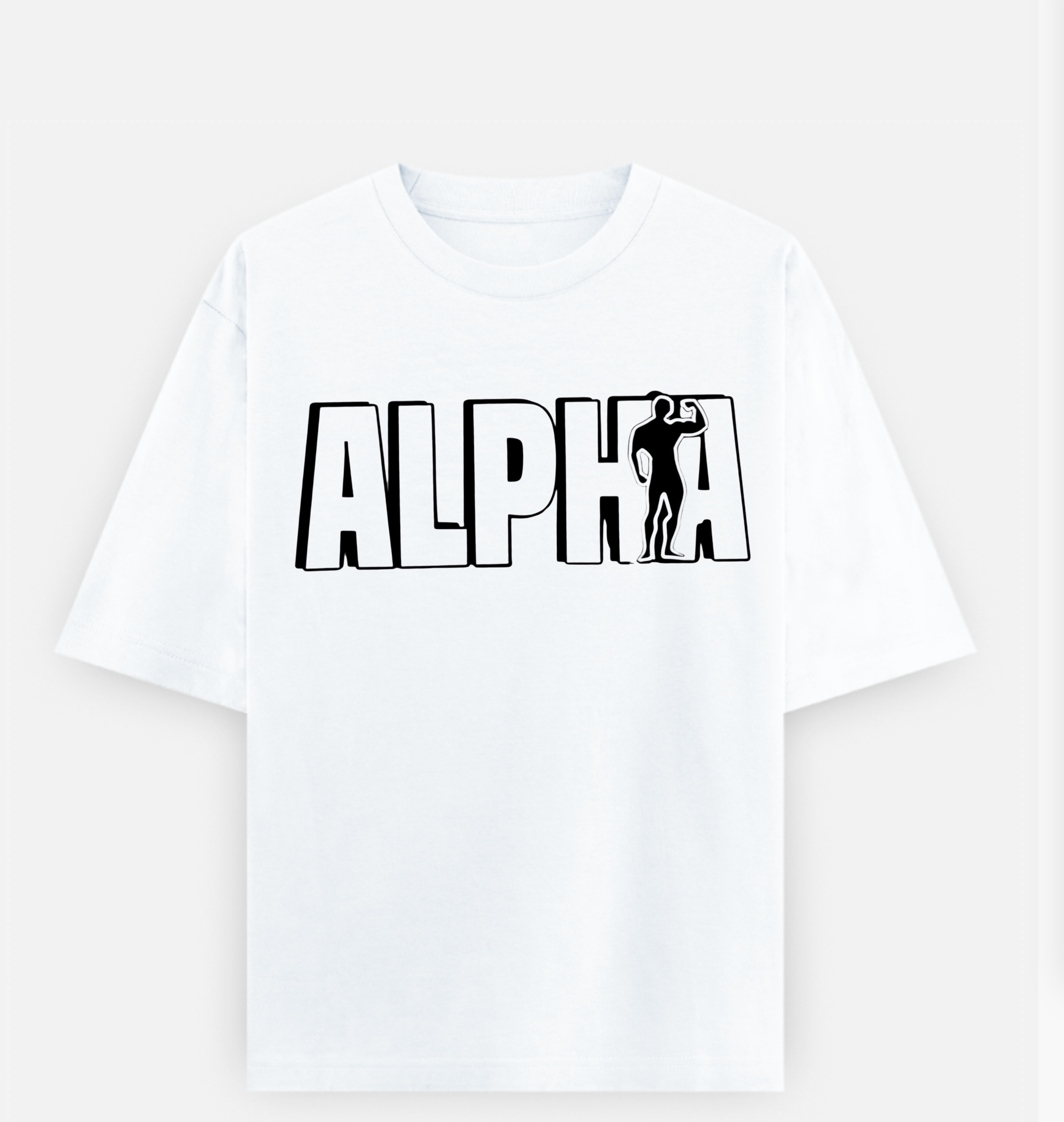 Alpha Over Sized  UNISEX Printed Pure Cotton T Shirt