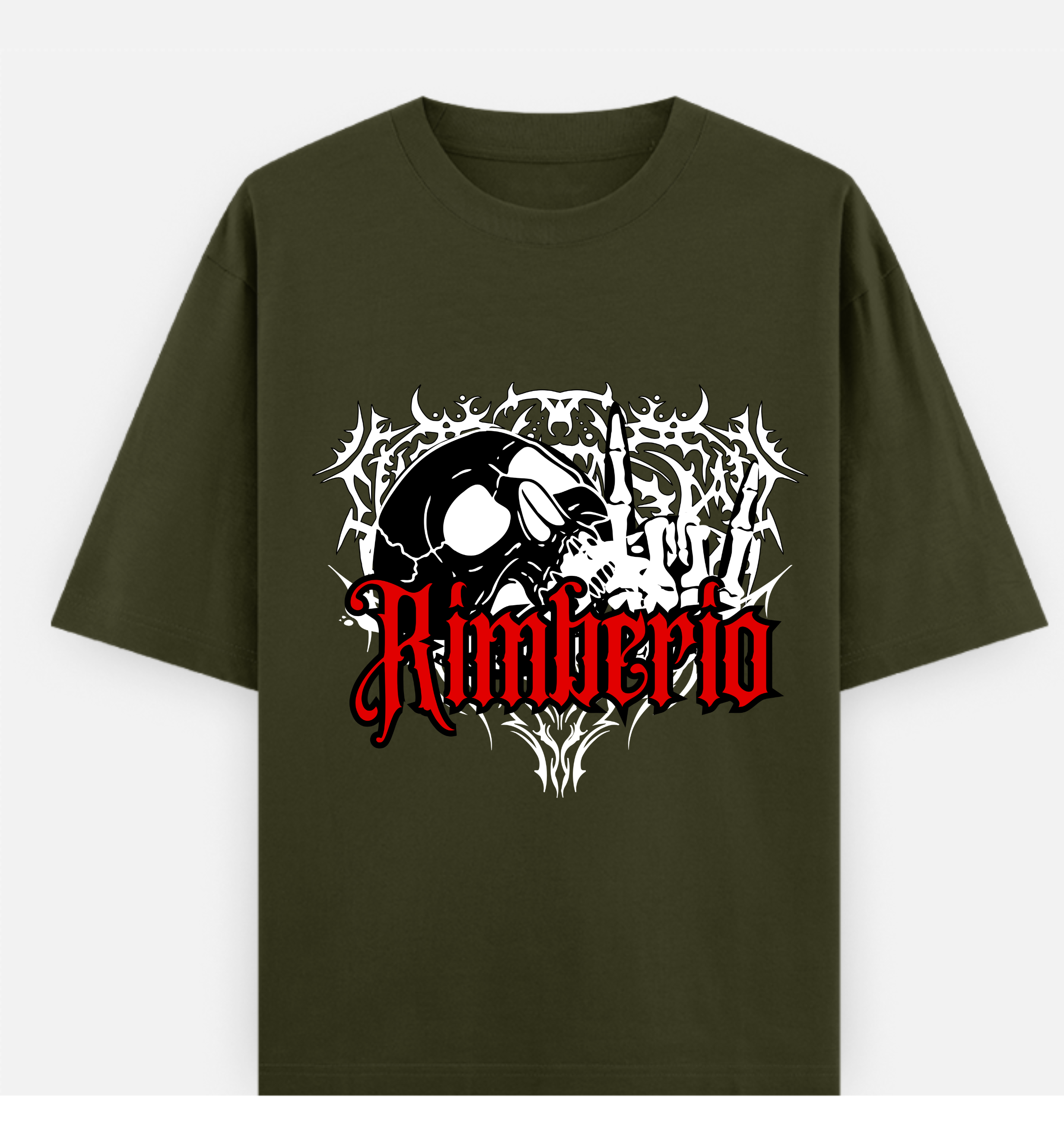 Rimberio Over sized UNISEX Printed Pure Cotton T Shirt