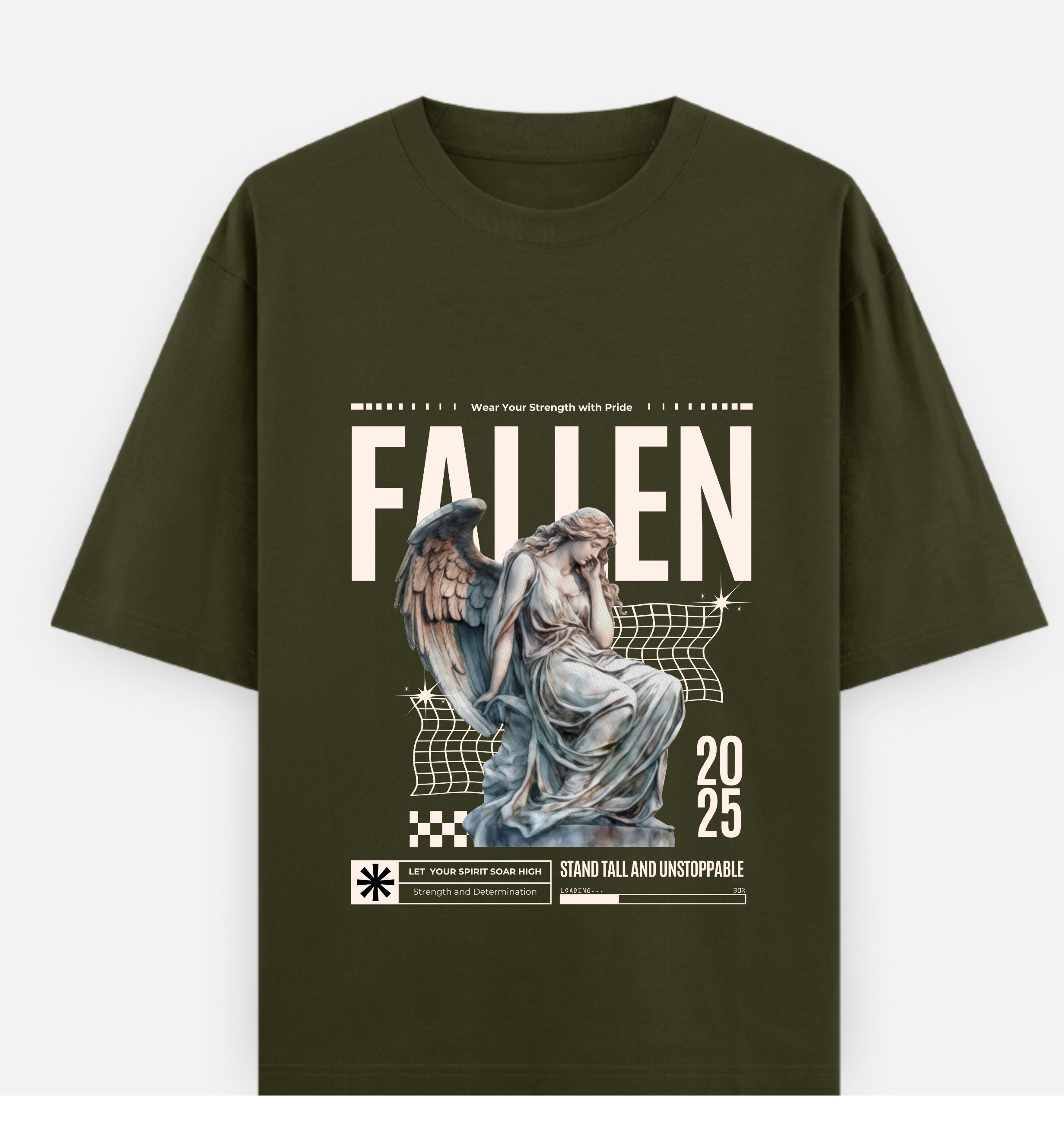 Fallen printed Over sized UNISEX Cotton T Shirt