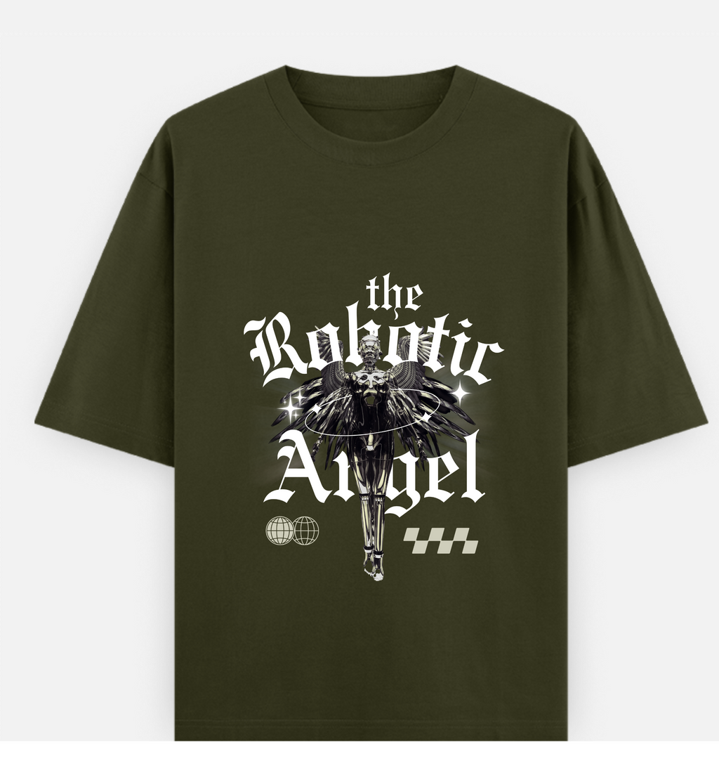 Angel Over sized UNISEX Printed Pure Cotton T Shirt
