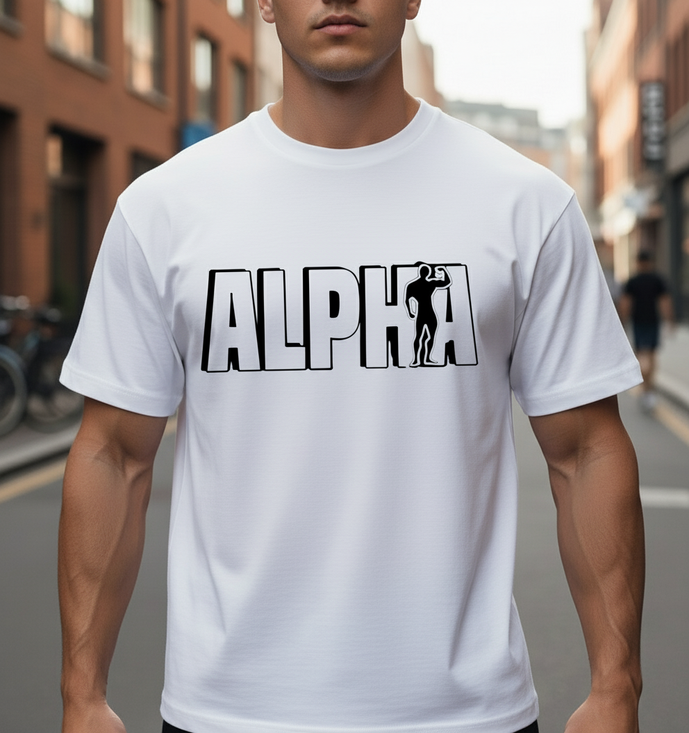 Alpha Over Sized  UNISEX Printed Pure Cotton T Shirt