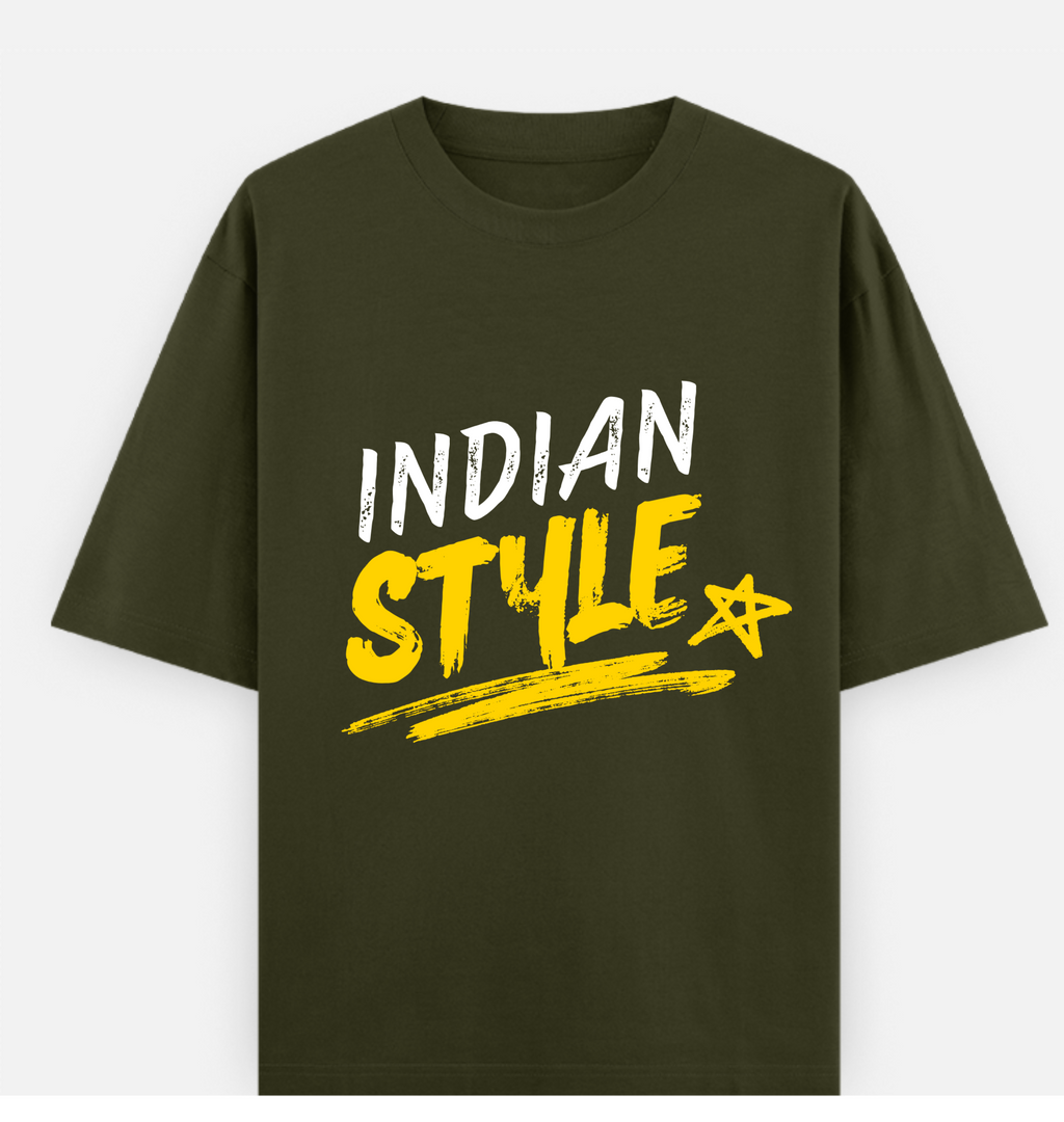 Indian Style Over sized UNISEX Printed Pure Cotton T Shirt