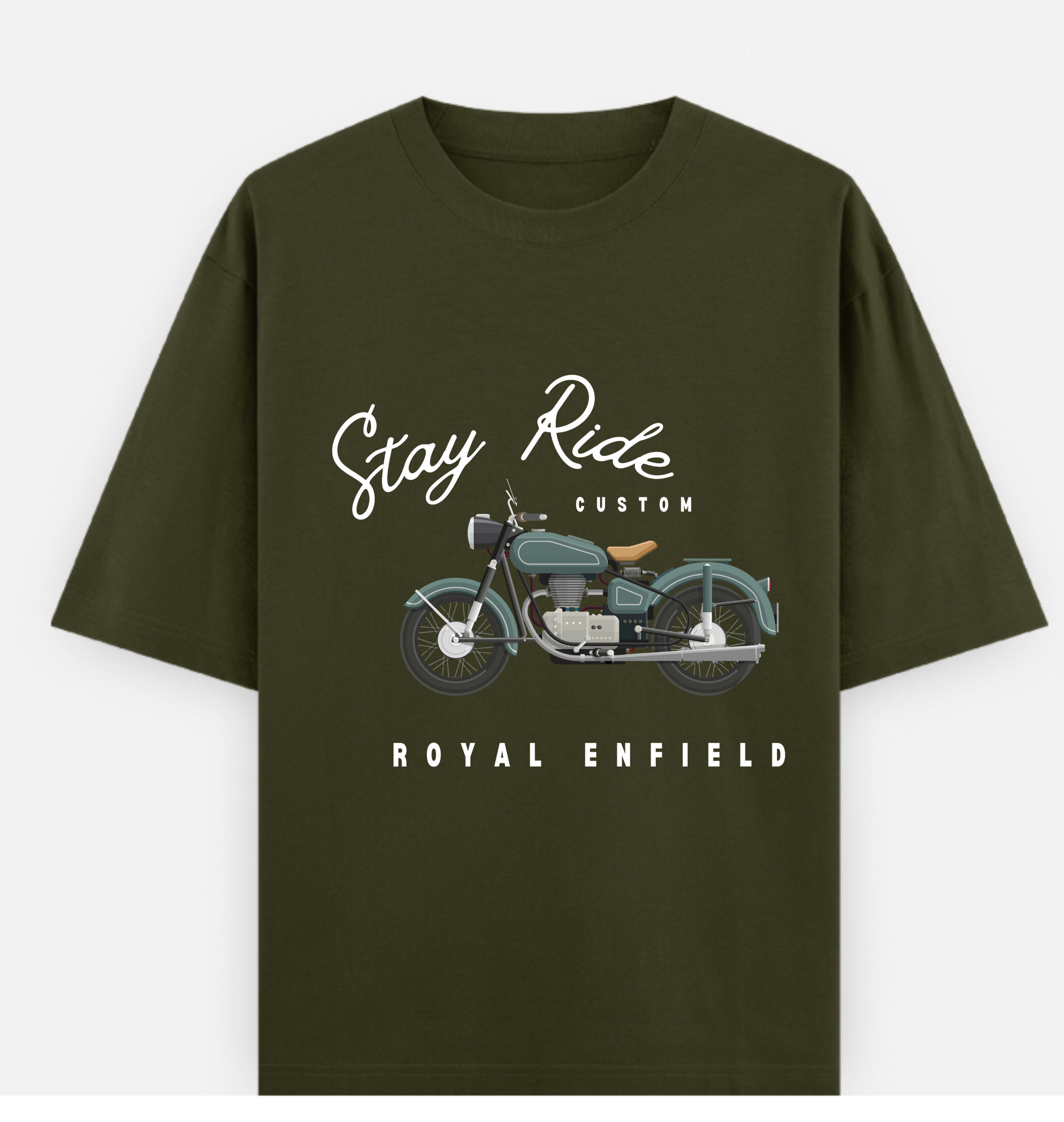 Stay Ride Over sized UNISEX Printed Pure Cotton T Shirt