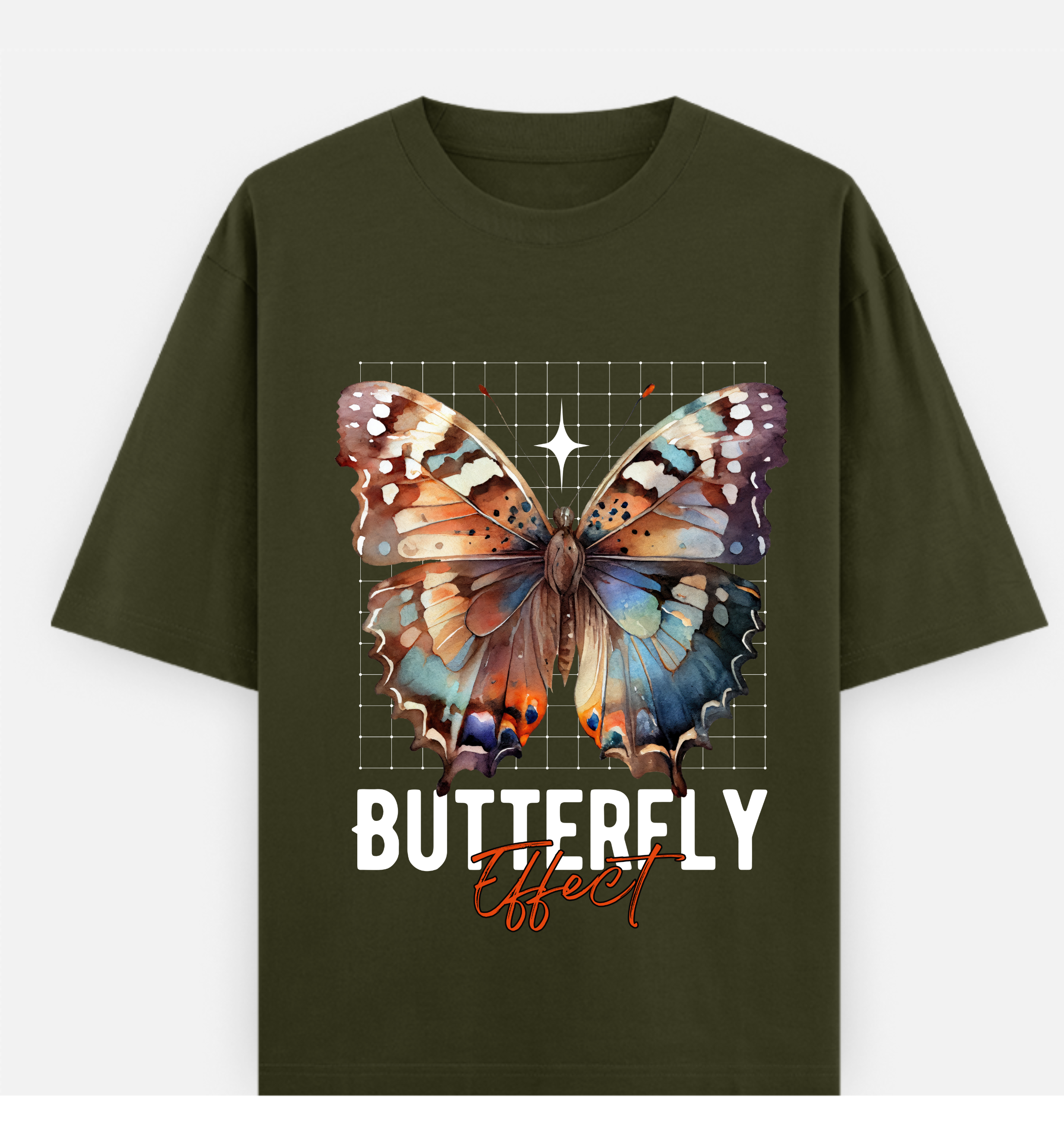 Butterfly Effect Over sized UNISEX Printed Pure Cotton T Shirt