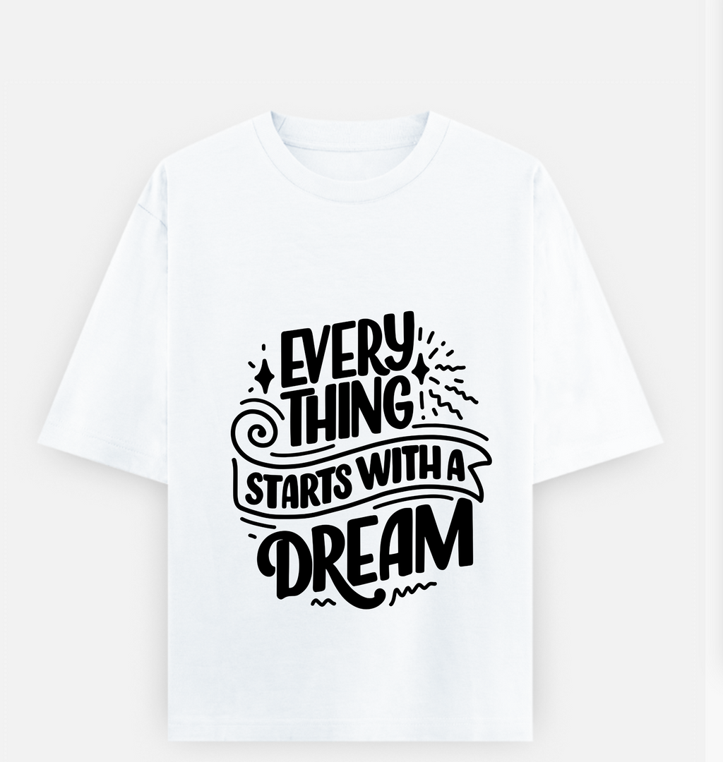 Motivation Over sized UNISEX Printed Pure Cotton T Shirt