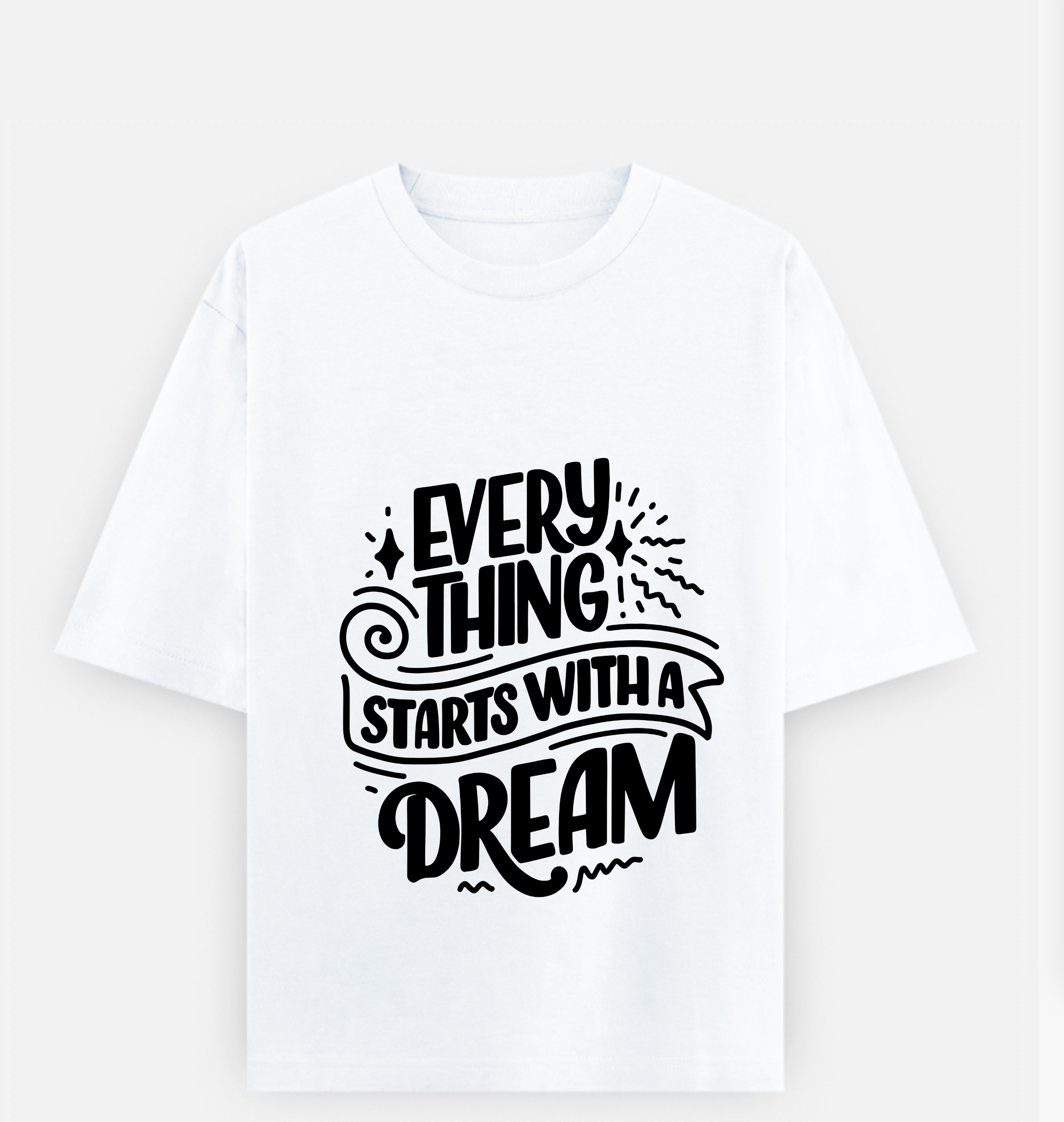 Motivation Over sized UNISEX Printed Pure Cotton T Shirt