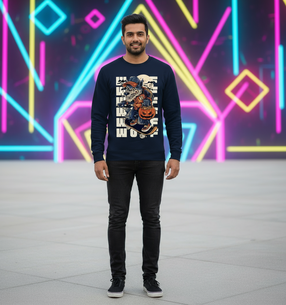 Wolf Printed Sweatshirt Pure Cotton