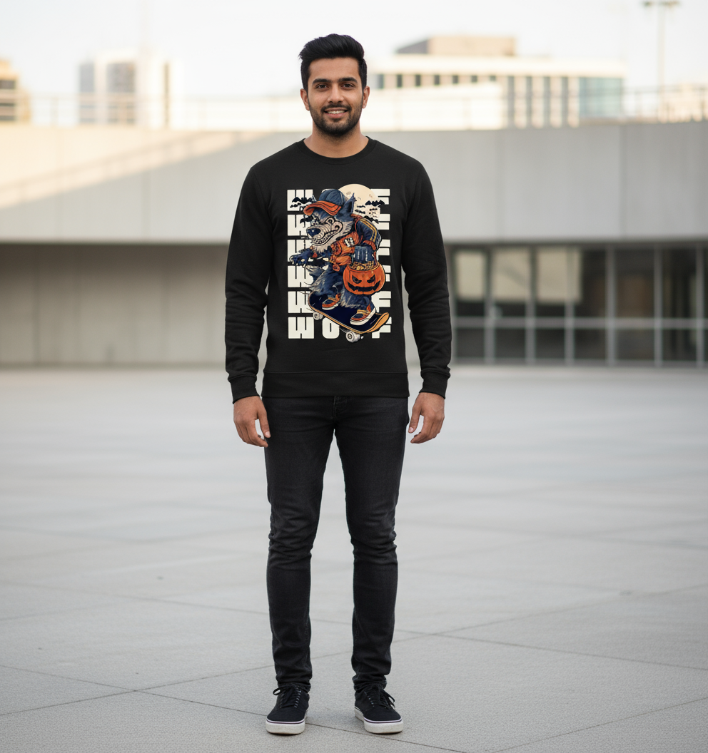 Wolf Printed Sweatshirt Pure Cotton