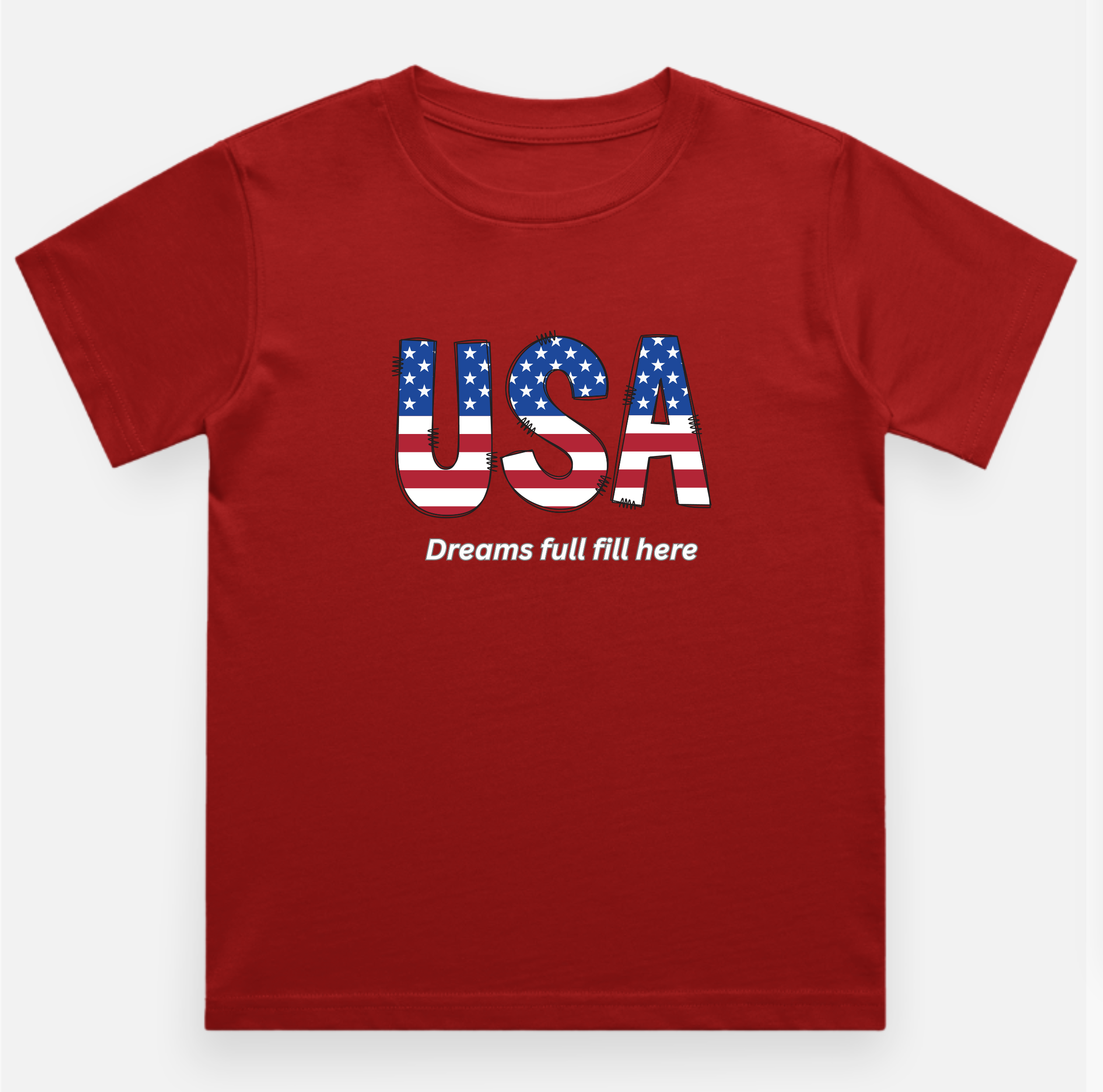 USA - Kids Printed Designer T Shirt Pure Cotton