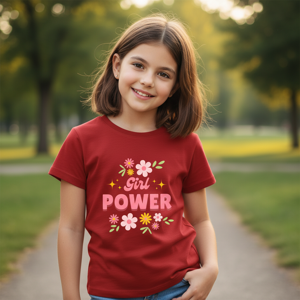 Girl Power Kids Printed T Shirt