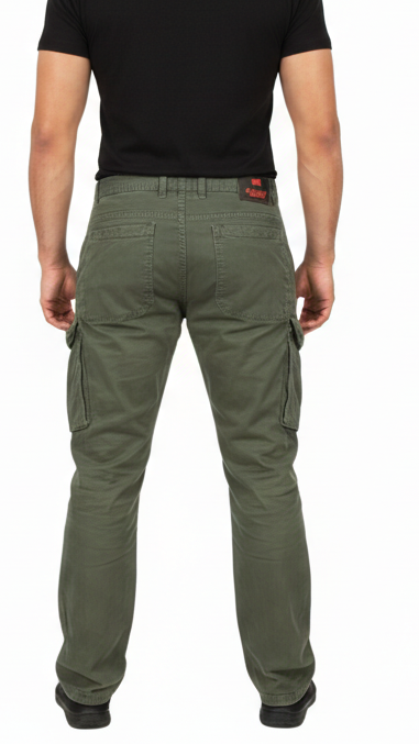 Men Regular Fit Mid Rise Cargo Jeans