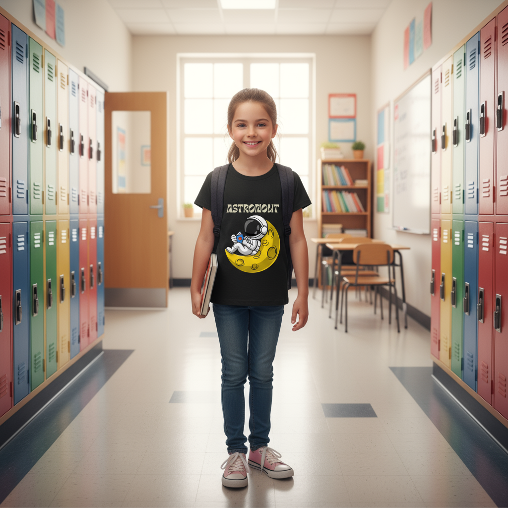 Astronaut Kids Printed  T Shirt Pure