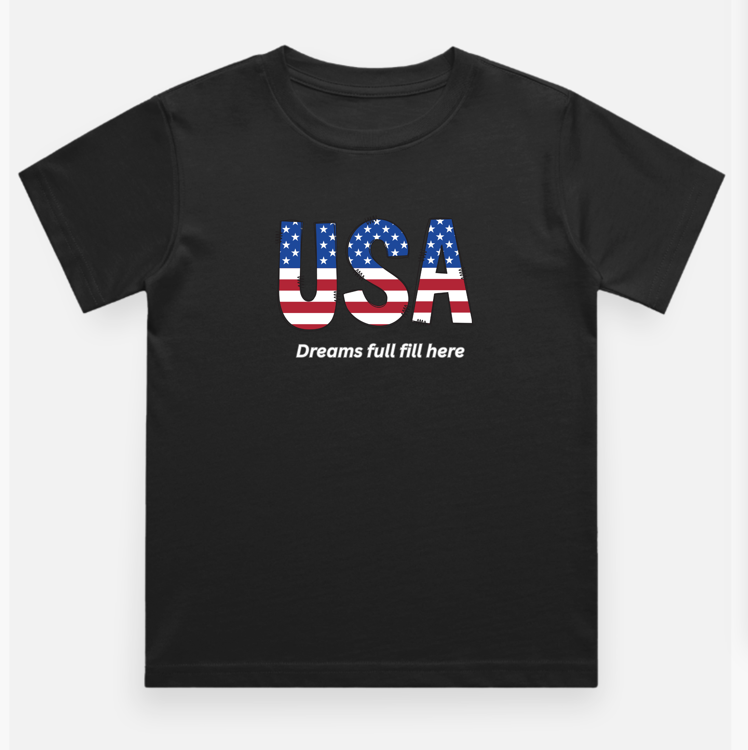 USA - Kids Printed Designer T Shirt Pure Cotton