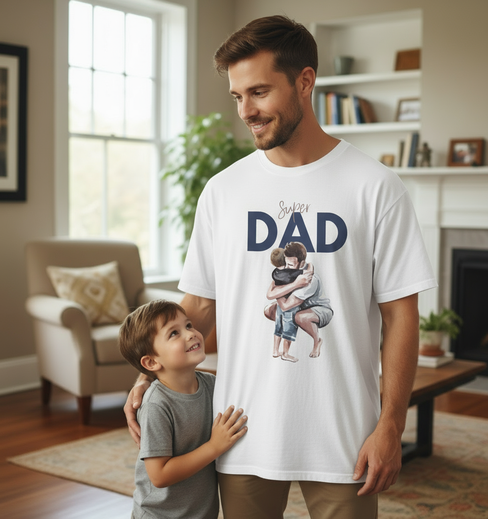 Super DAD Over Sized  Printed Pure Cotton T Shirt