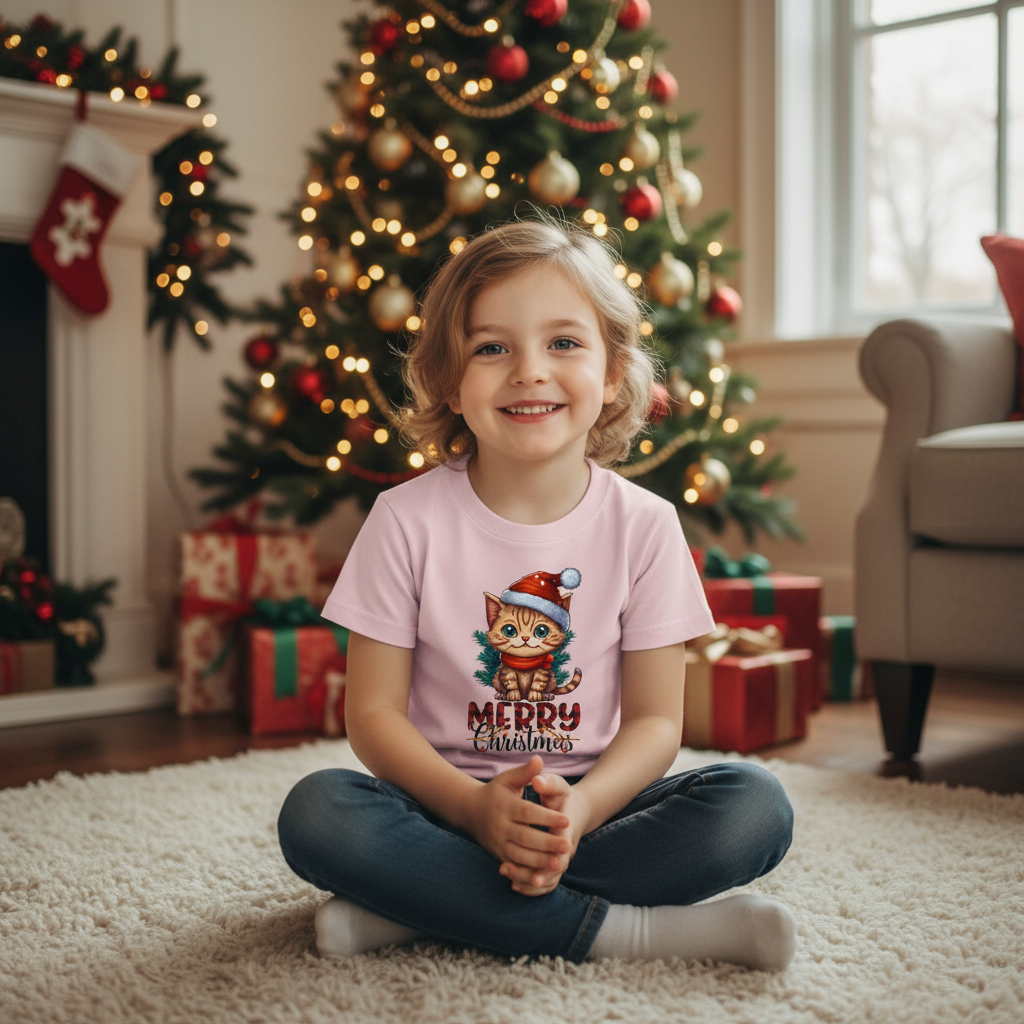 Merry Christmas Kids Printed T Shirt Pure Cotton