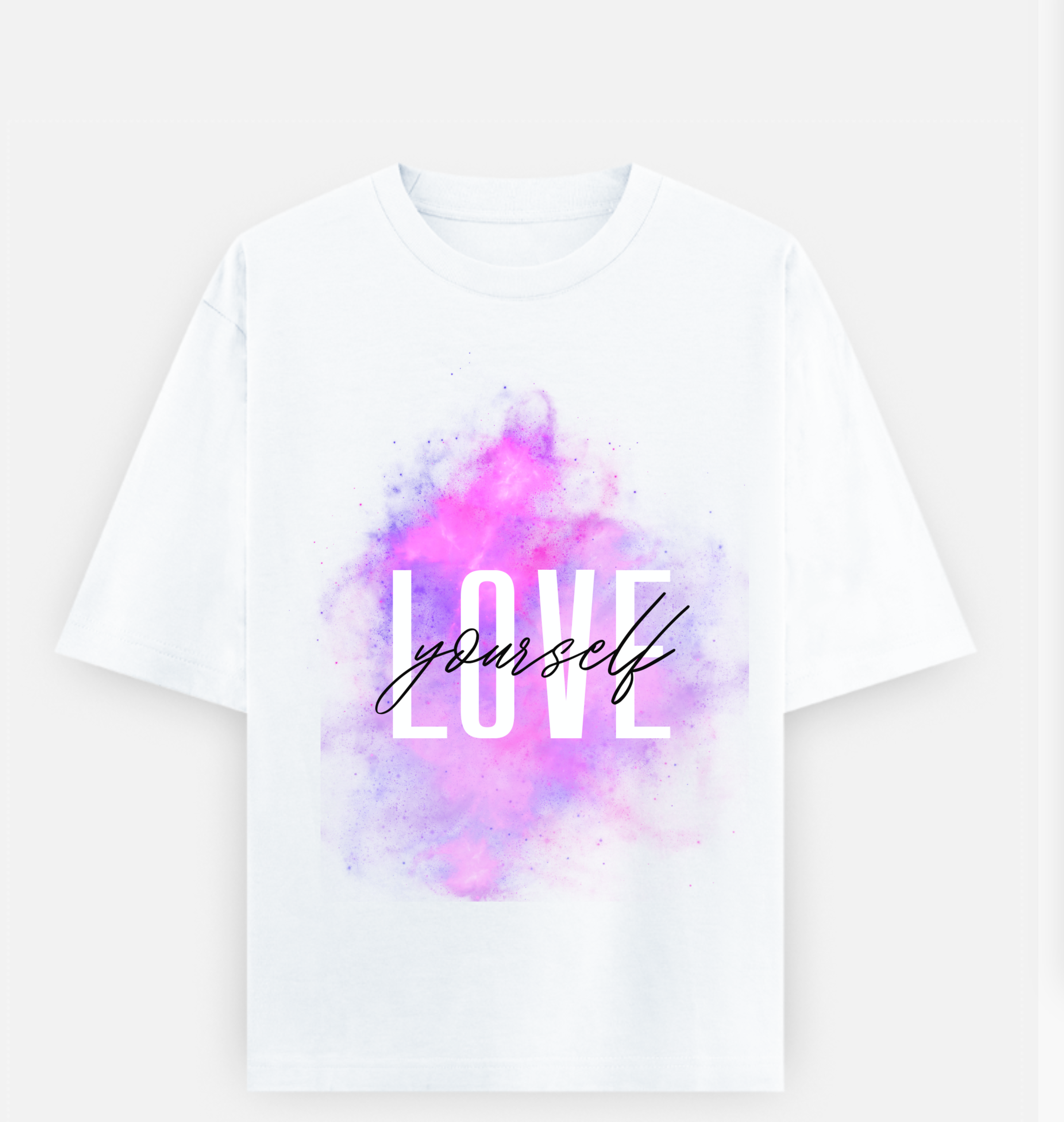 Love your self Over Sized  UNISEX Printed Pure Cotton T Shirt