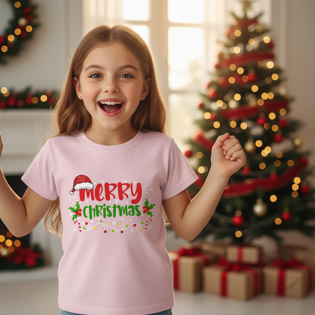 Merry Christmas Kids Shirt Pure Cotton