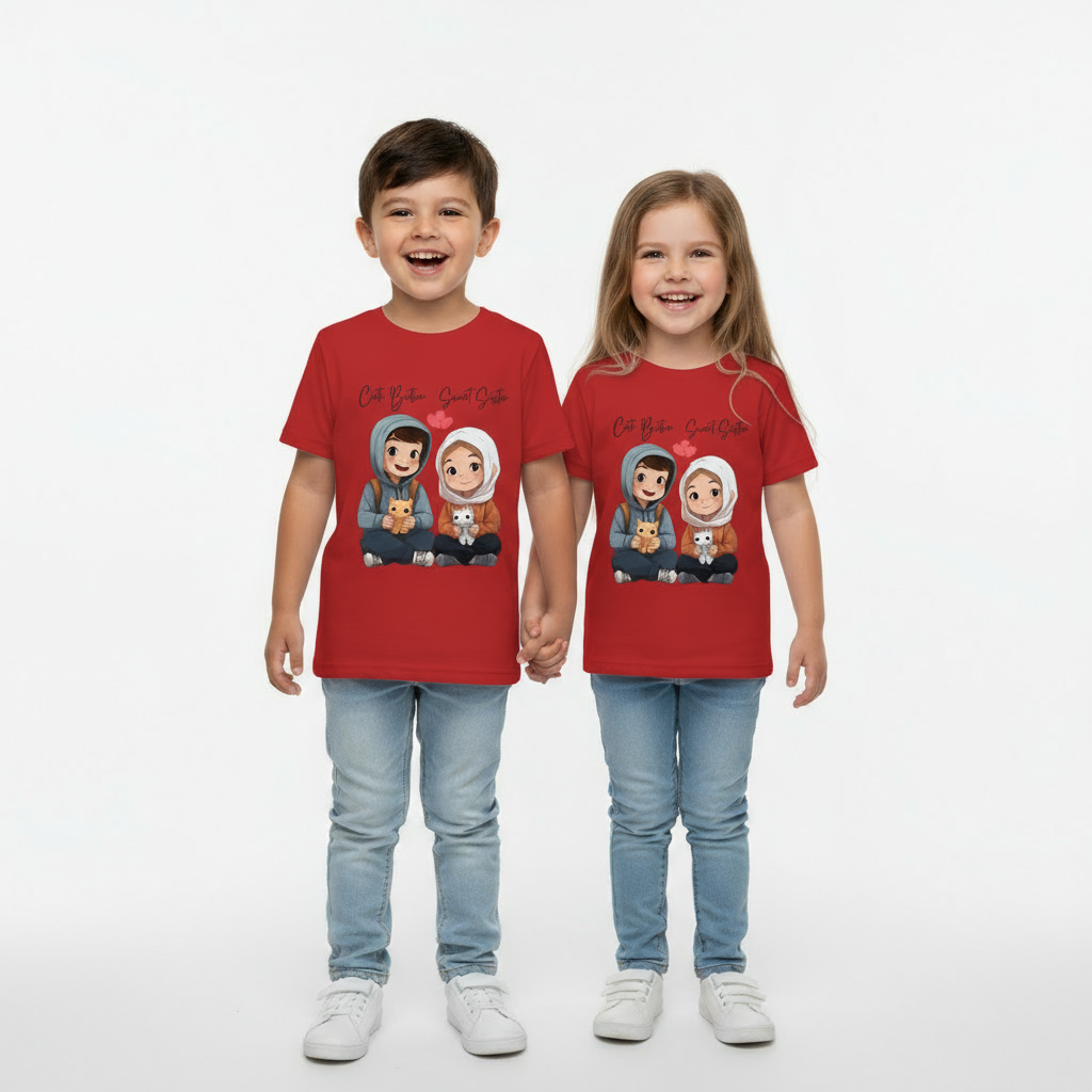 Brother /  Sister Kids Printed  T Shirt