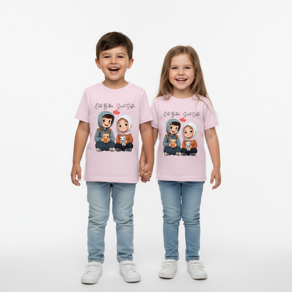 Brother /  Sister Kids Printed  T Shirt