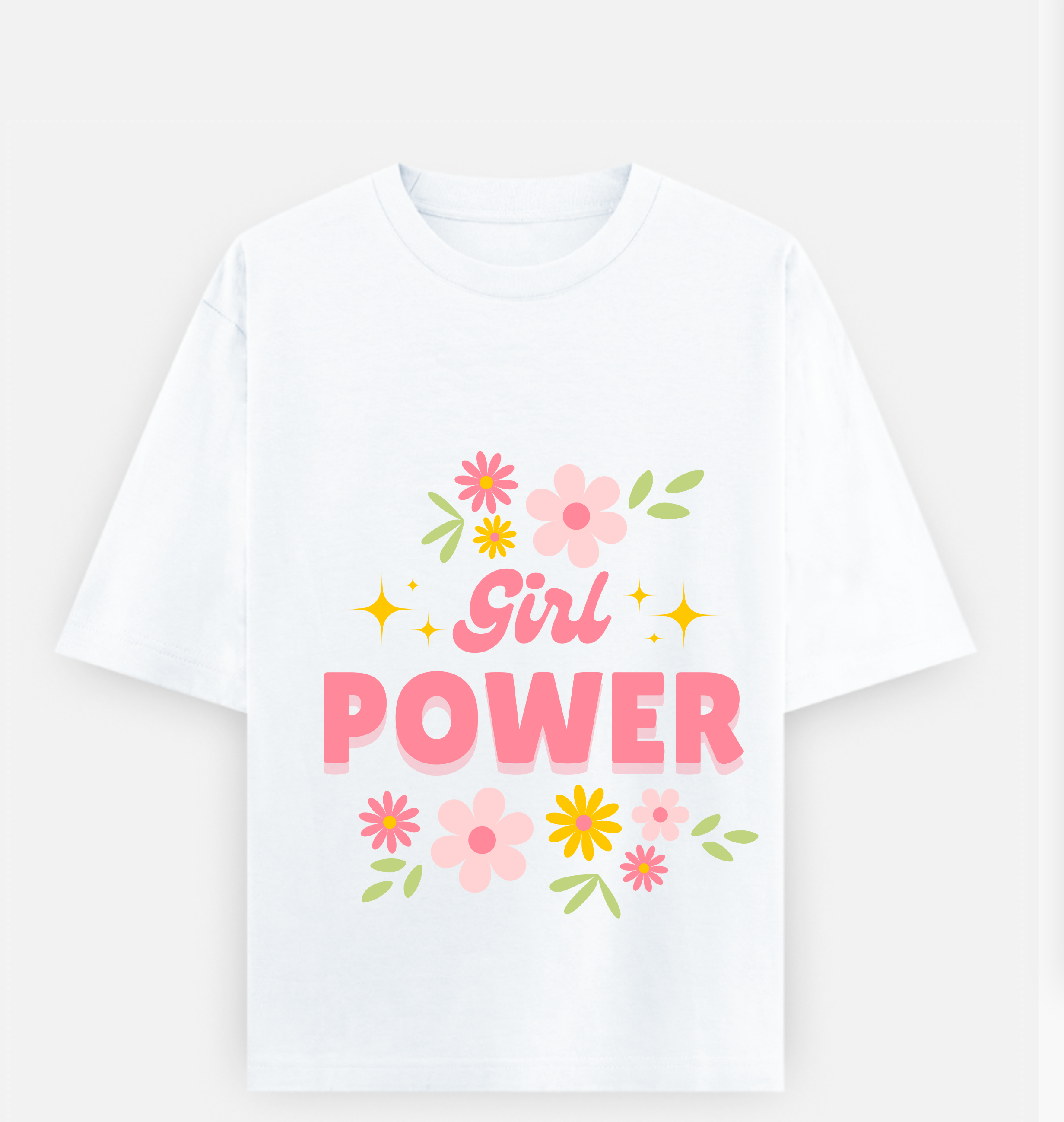 Girl Power Over sized  Printed Cotton T Shirt