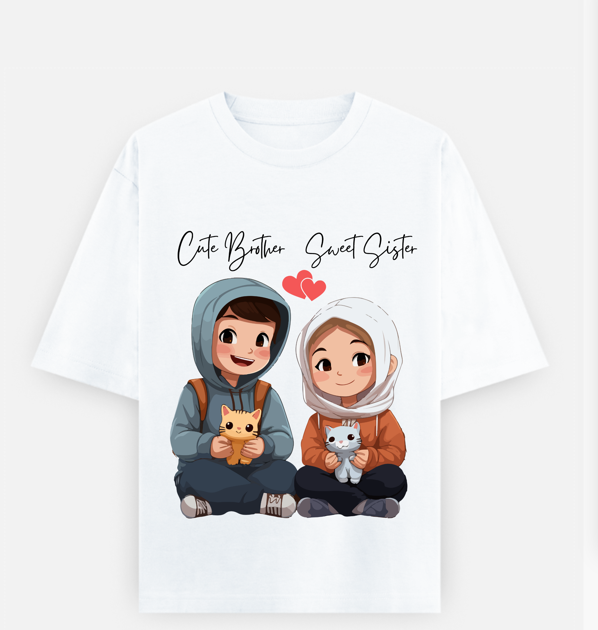 Brother / Sister Over Sized  Cotton T Shirt