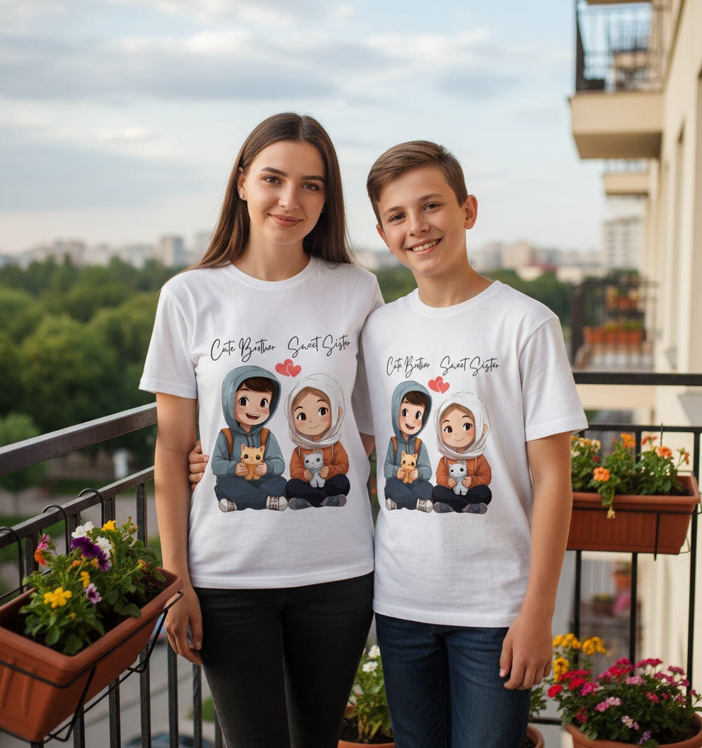 Brother / Sister Over Sized  Cotton T Shirt