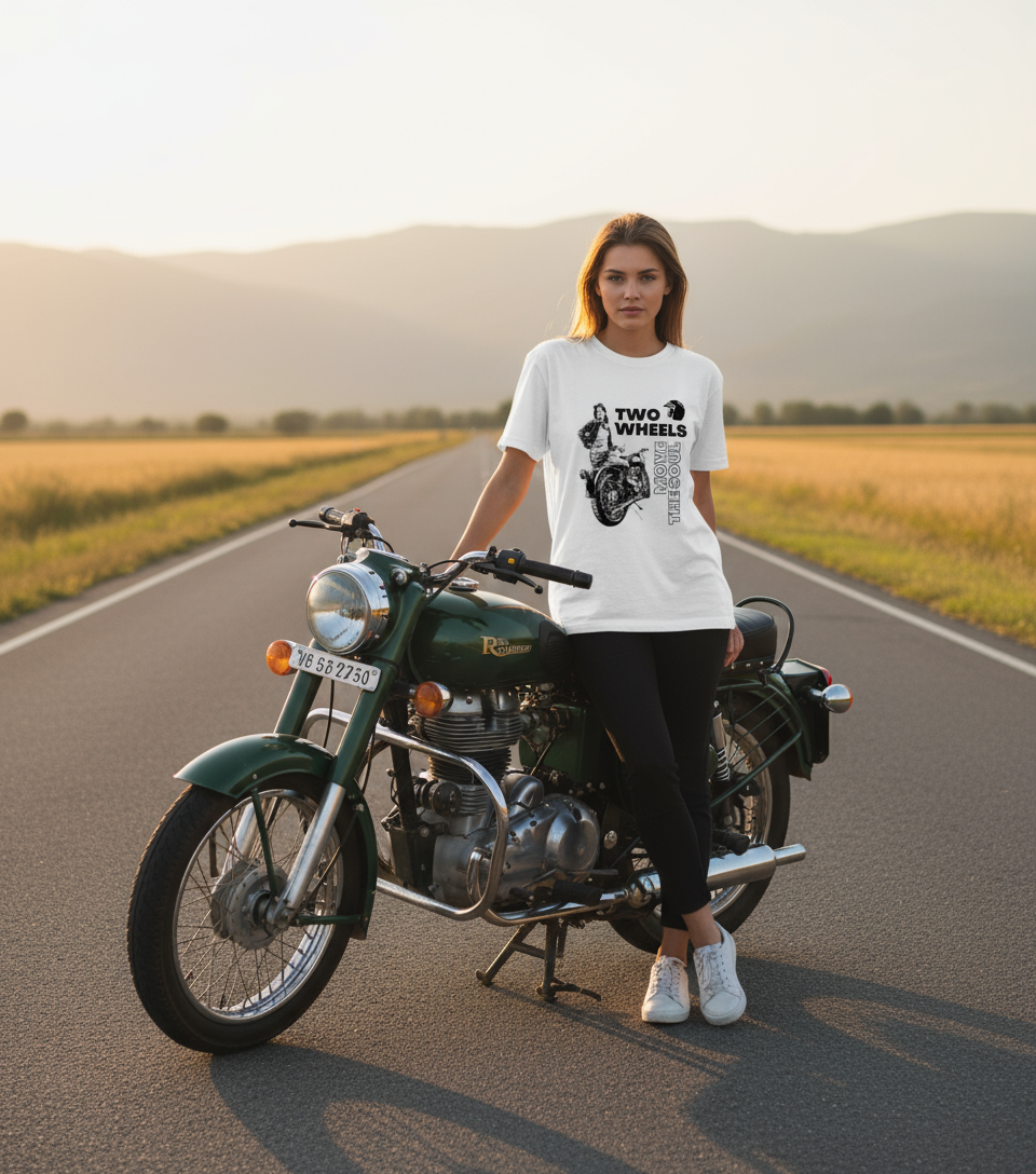 Lady's Bike Lovers Over sized Cotton T Shirt