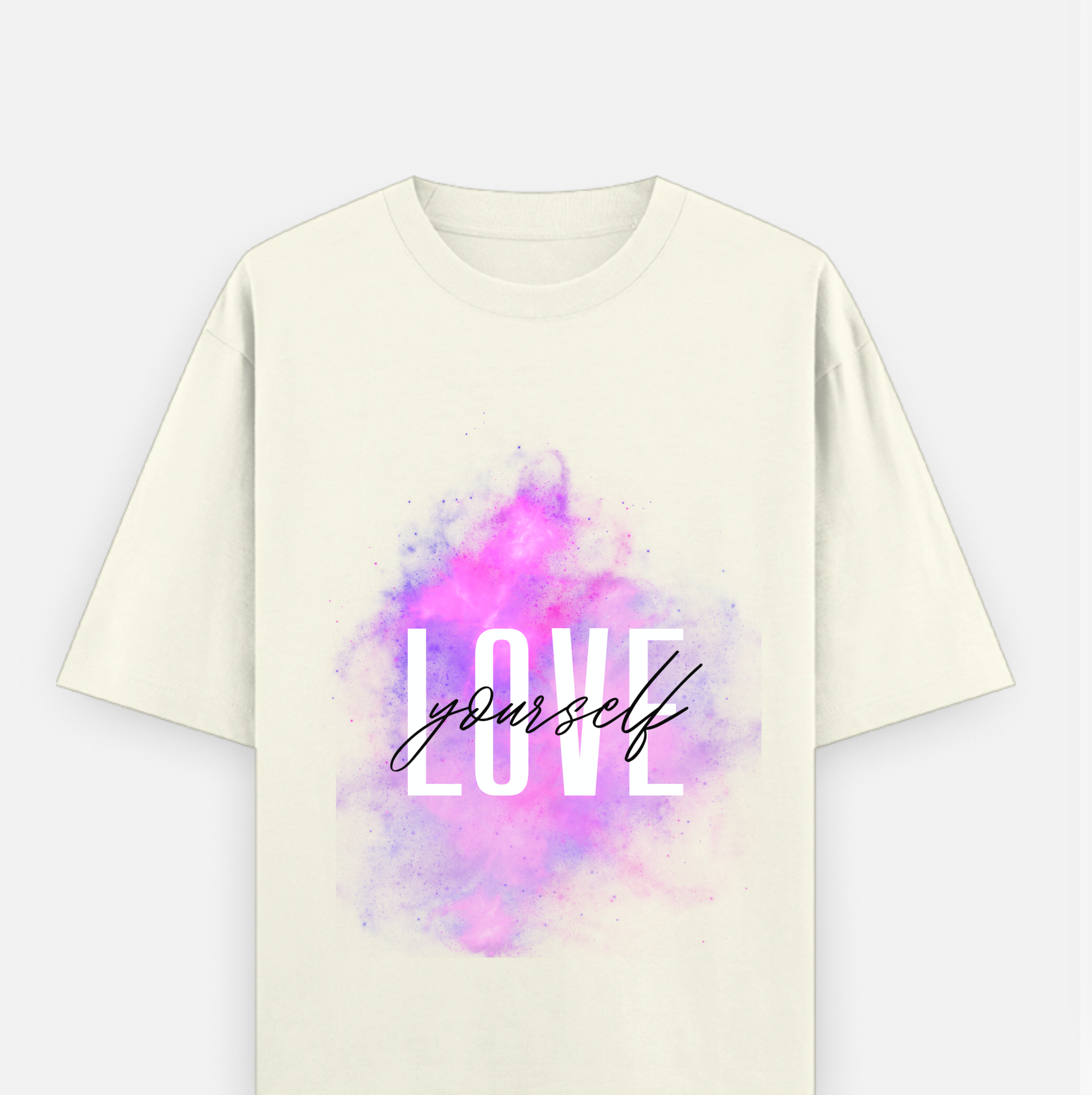 Love your self Over Sized  UNISEX Printed Pure Cotton T Shirt