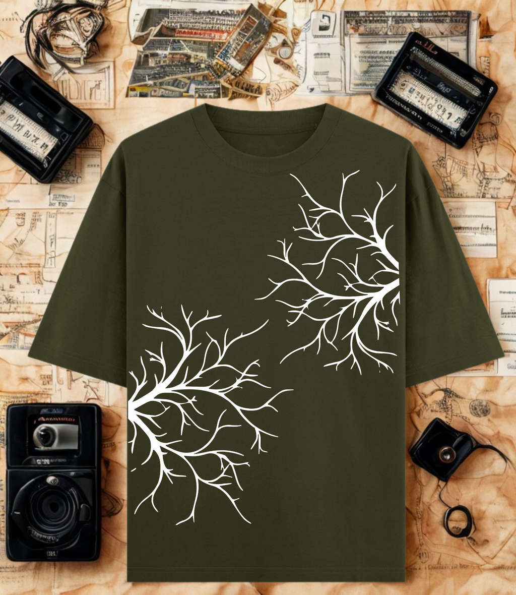 Tree Design Printed Over sized UNISEX Cotton T Shirt
