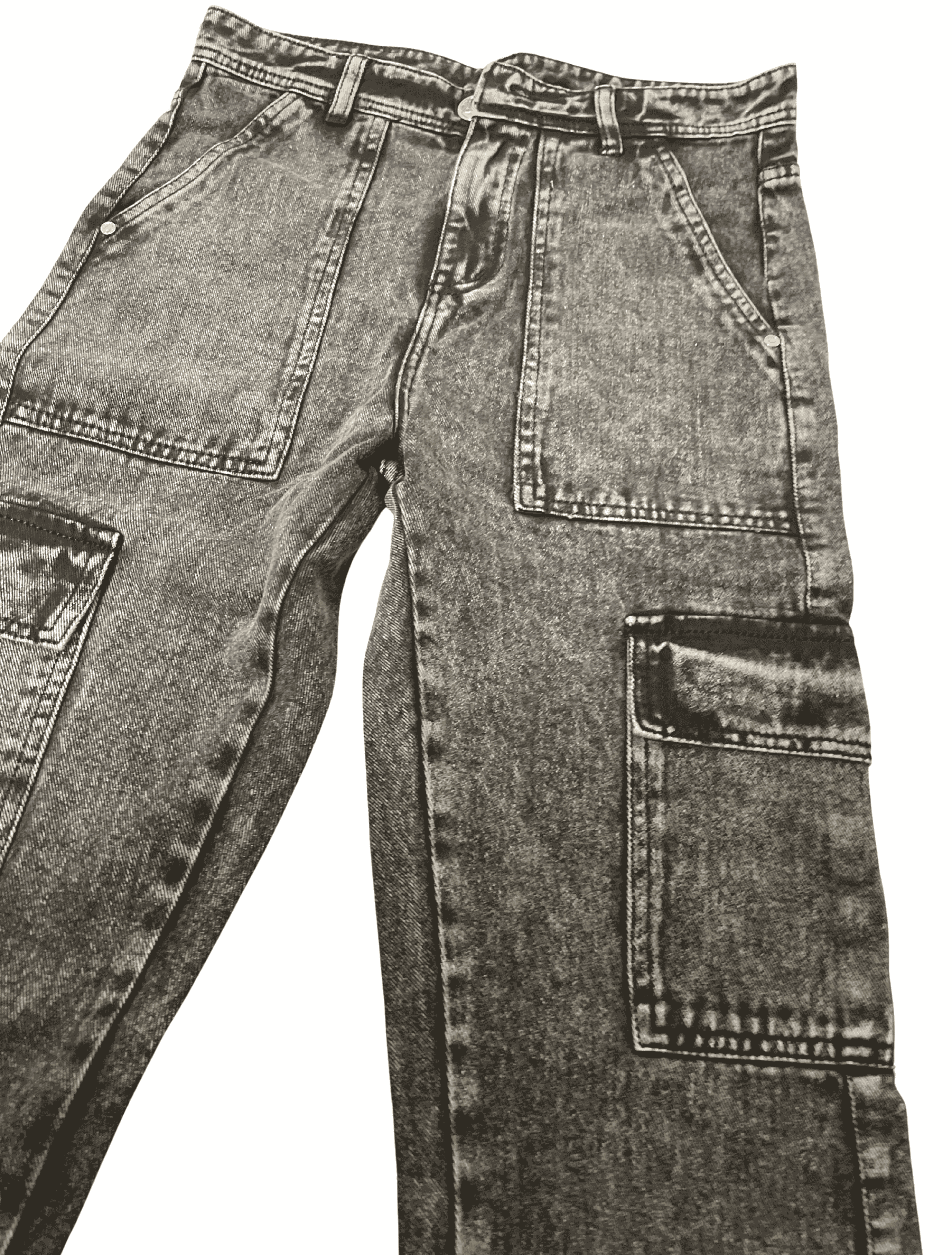Trendy Black Wash Cargo Jeans Cool & Comfortable Look
