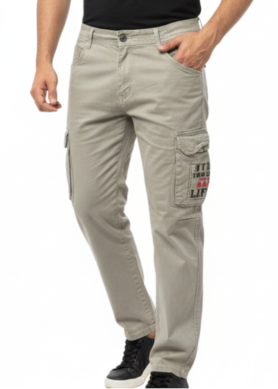 Men Regular Fit Mid Rise Cargo Jeans