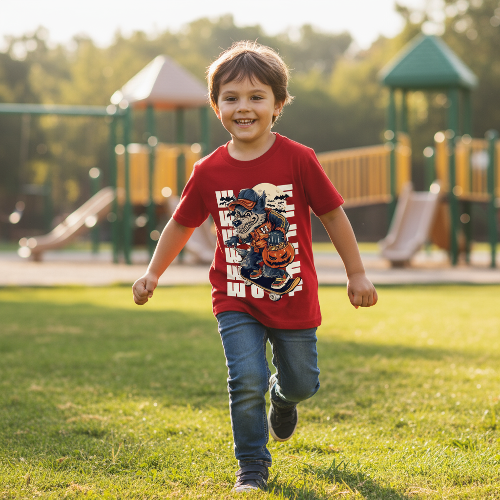 Wolf Printed Kids T Shirt